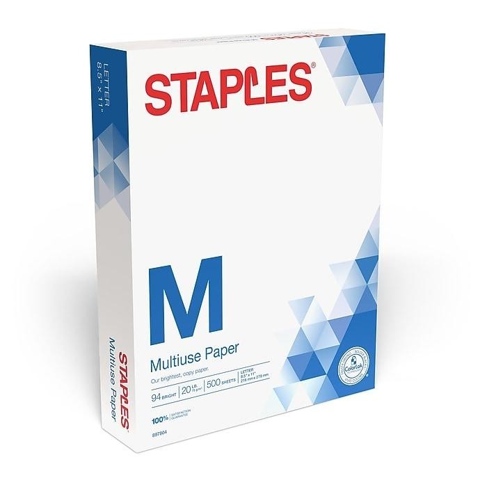 Multiuse Copy Paper 8.5″ x 11″ 20lb 8 Ream Case 4000 Sheets Free Shipping