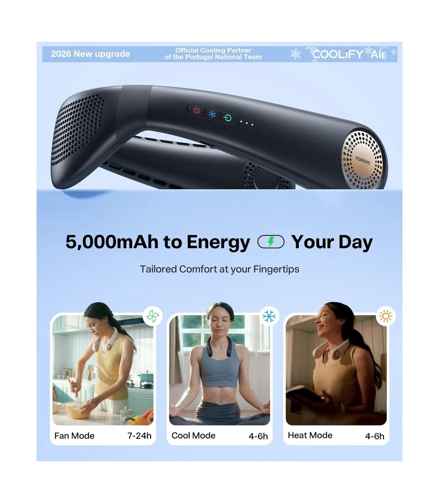 TORRAS COOLiFY Air 2026 Upgraded Neck Fan Air Conditioner, Dual-Airflow Pro C…