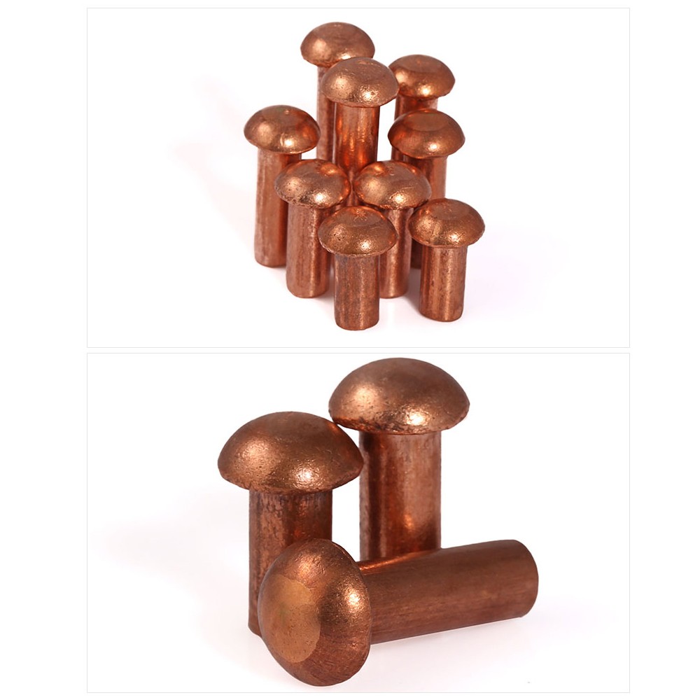 Solid Copper Round Head Rivets Dia 2mm 3mm 4mm 5mm 6mm 8mm Dome Pan Head DIN 660