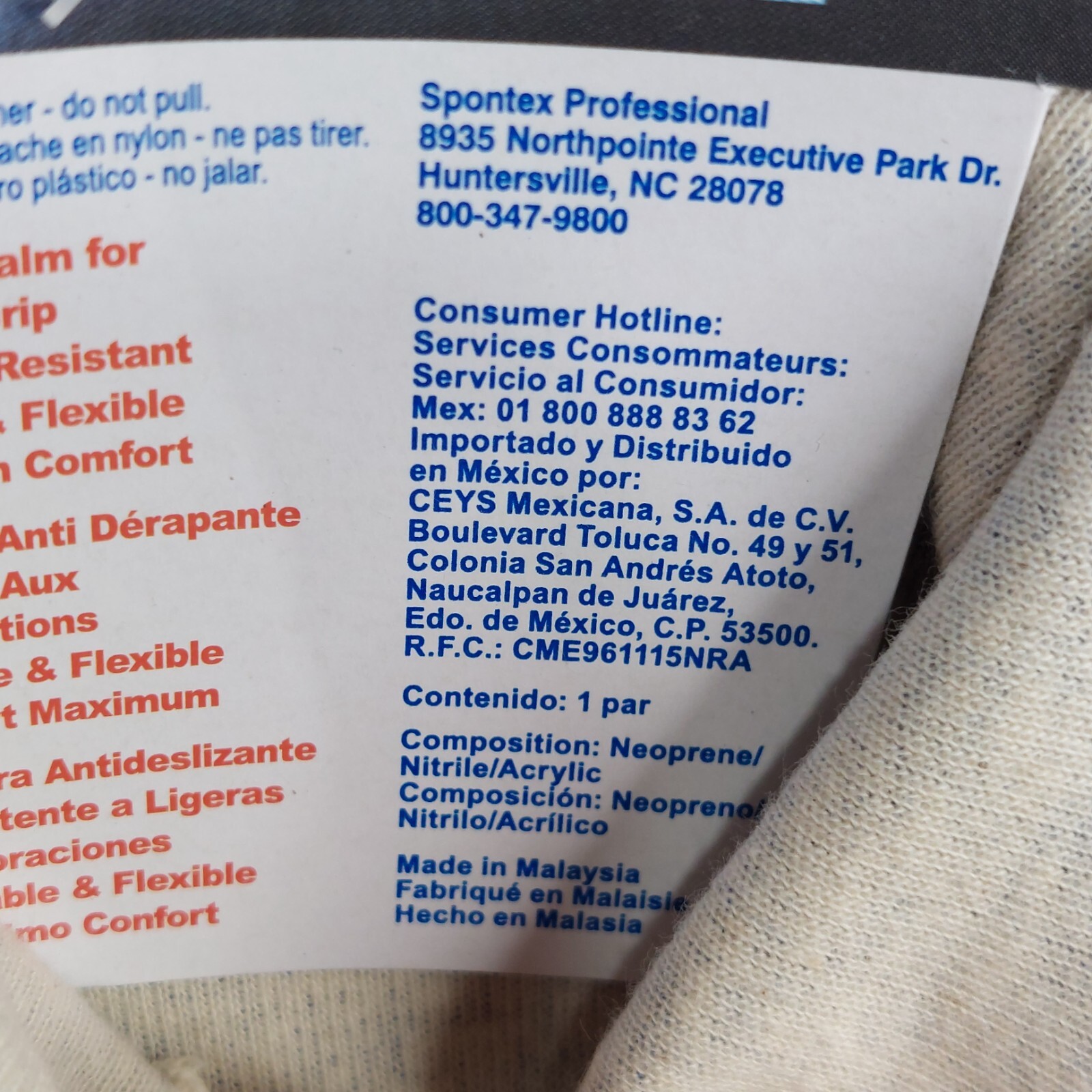 Spontex Bluettes Neoprene Gloves 1 Pair of Large Blue Premium Heavy Duty Gloves