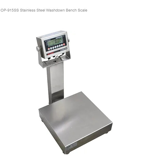 Optima Bench Scale Scale 100 LB x 0.02 LB Washdown Stainless NTEP