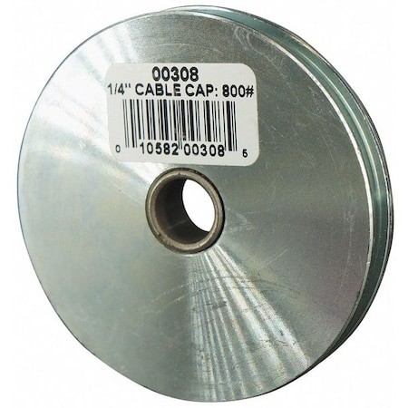 Zoro Select 00308-C Sheave, Wire Rope, 1/4 In Max Cable Size, 800 Lb Max Load,