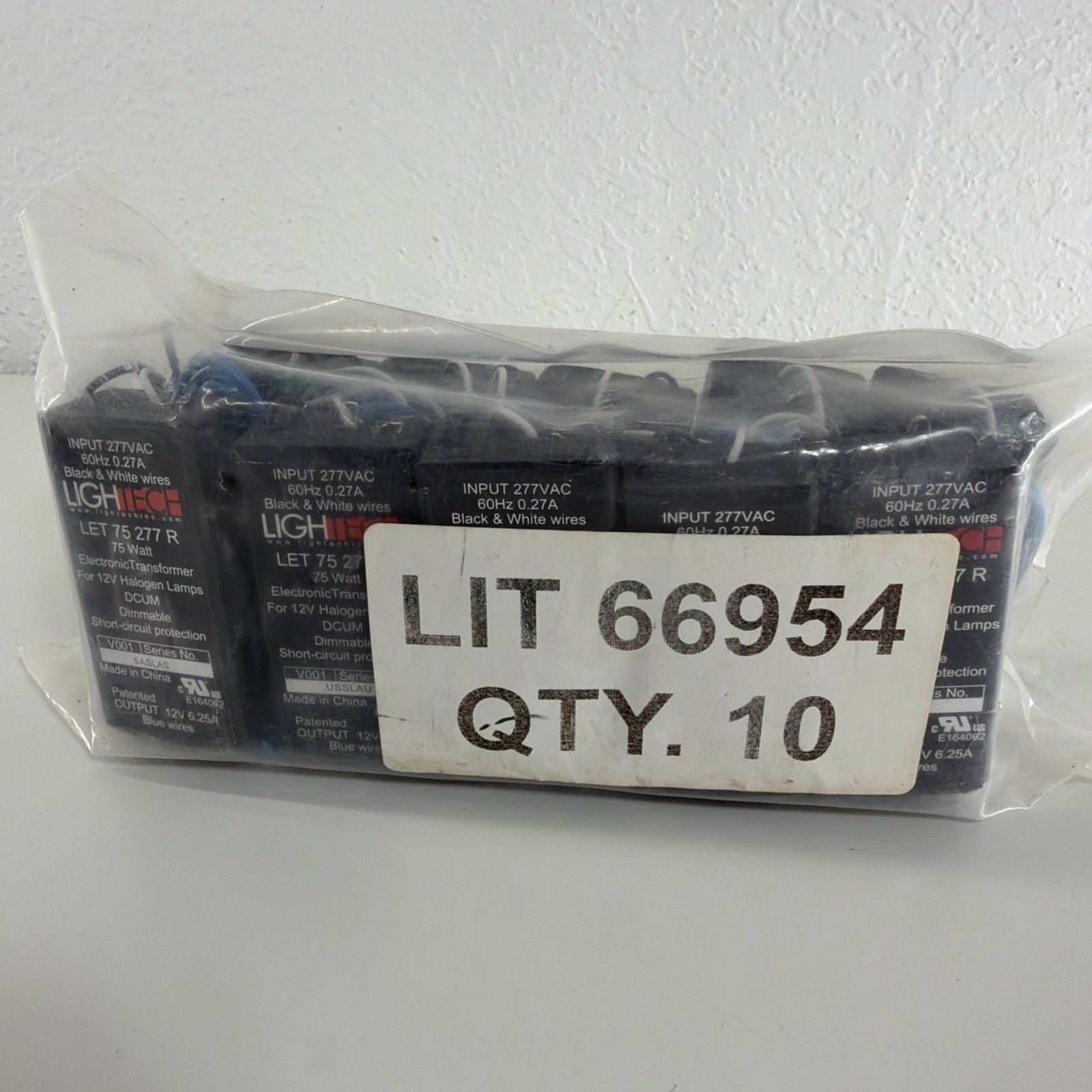 10 – Lightech LET 75 277 R 75W 277VAC To 12V Transformer Dimmable Halogen Lamps