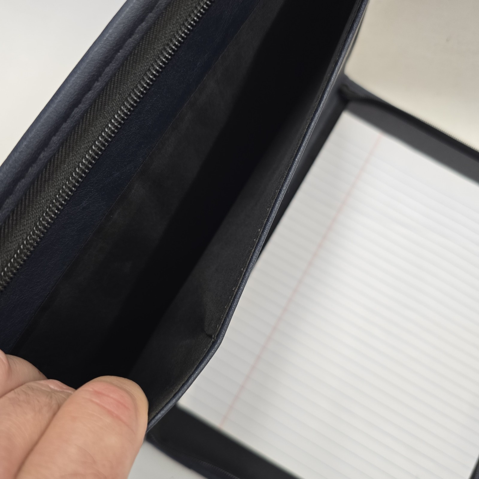 Coast to Coast AM Deluxe Organizer Portfolio Notebook Dark Blue Faux Leather Zip