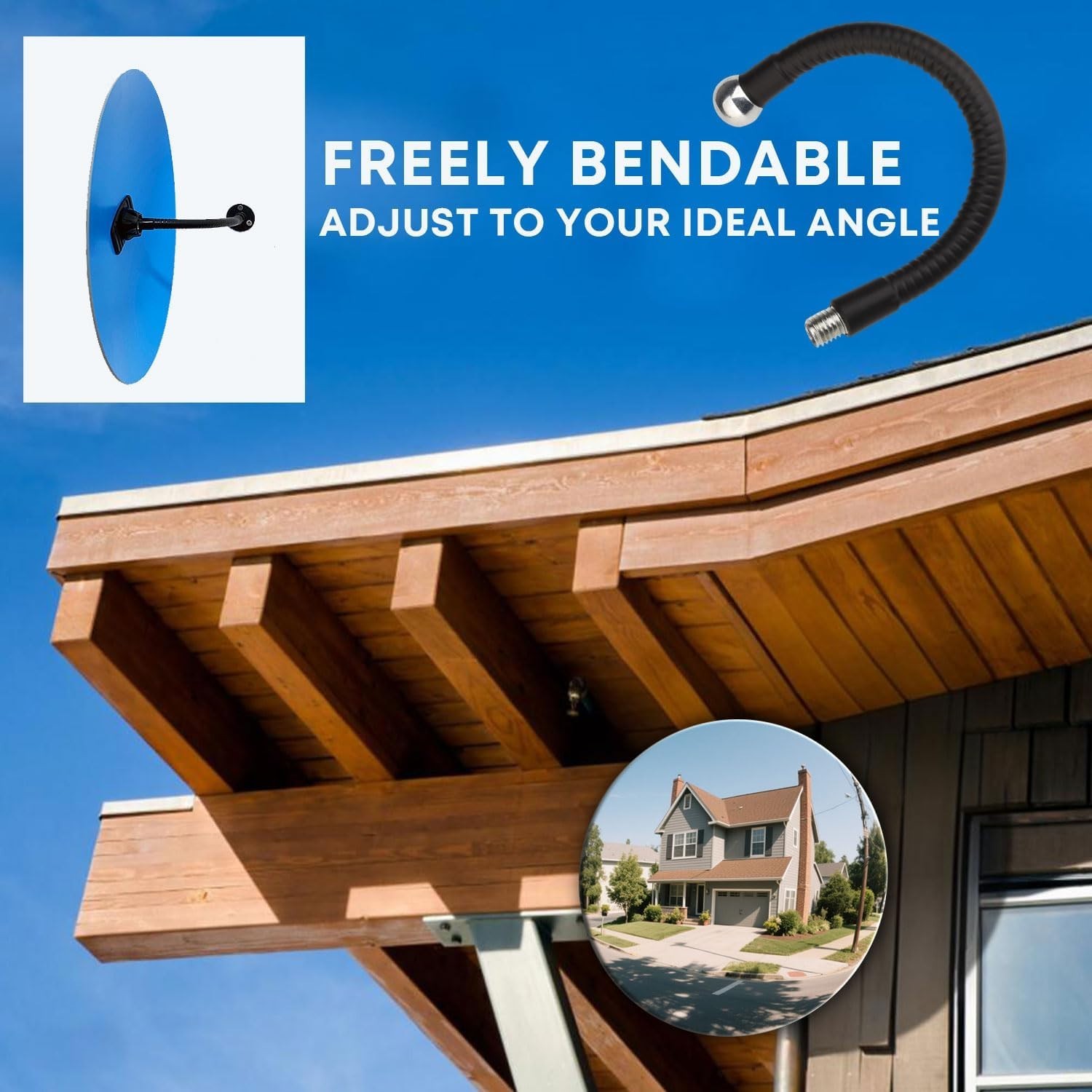 12″ Round Corner Convex Mirror Security Safety Outdoor Driveway Garage Wide View