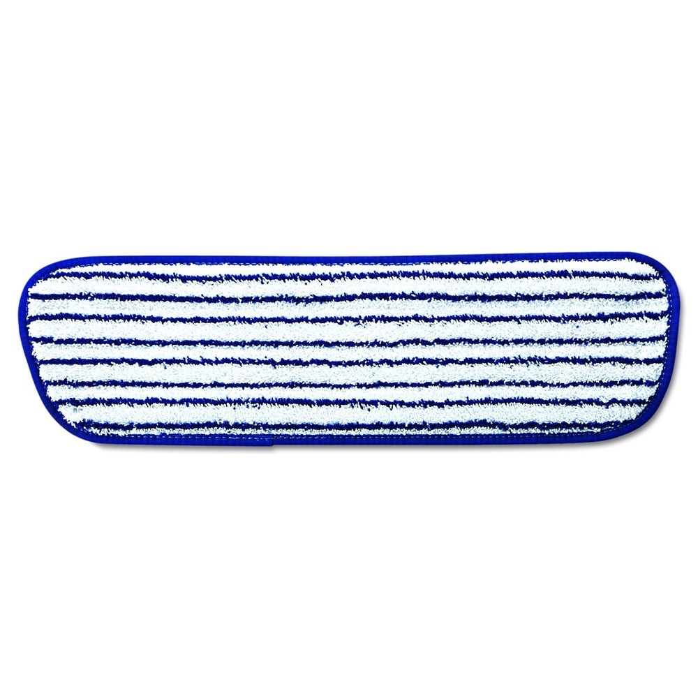 Rubbermaid Commercial Q800WHI 18 in. x 5.5 in. Microfiber Pad – BL/WT (6/BX) New