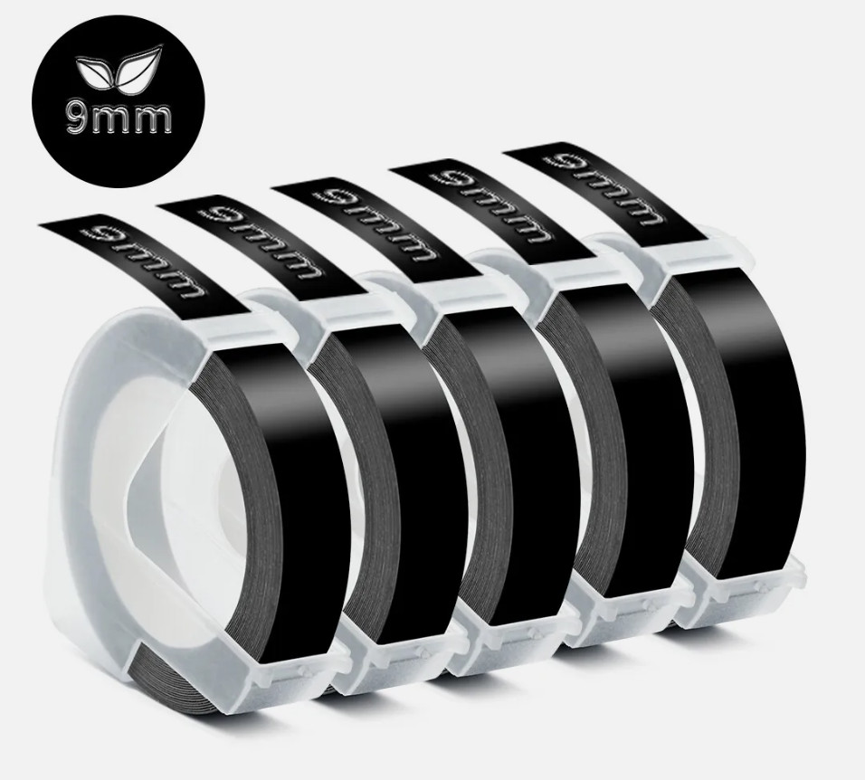 5PK Label Replace for Dymo 3D 9mm Plastic Embossing Tape Xpress Label Maker 3/8″