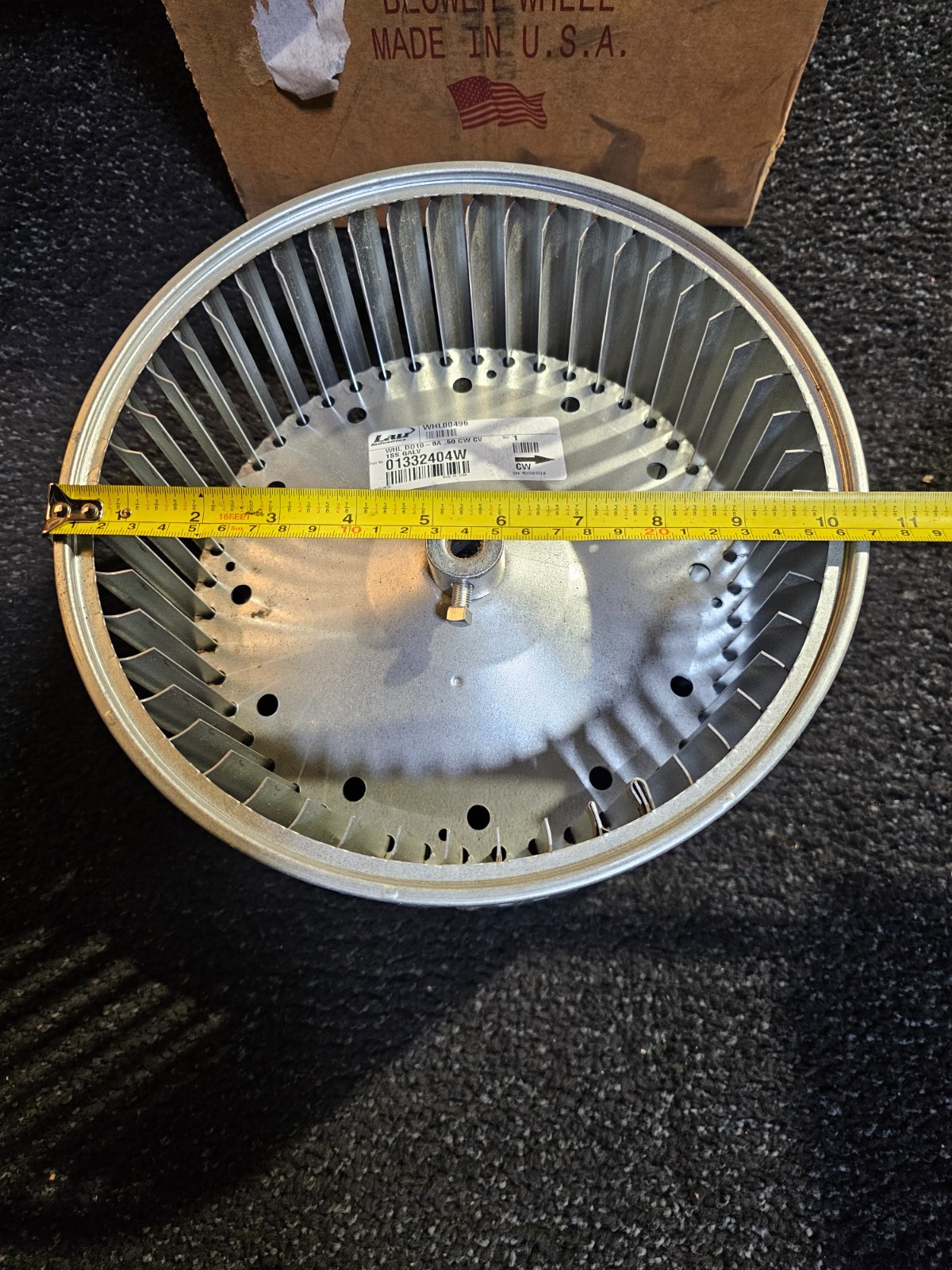 Service First WHL00496 Blower Wheel, 10″ x 8″, CW, 1/2″ Bore for Trane HVAC