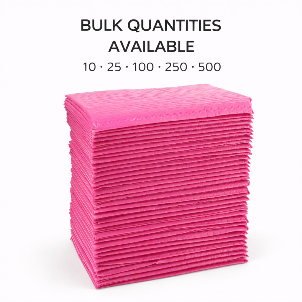 Pink Poly Bubble Mailers 10.5×16 Padded Shipping Envelopes Self Seal Bags