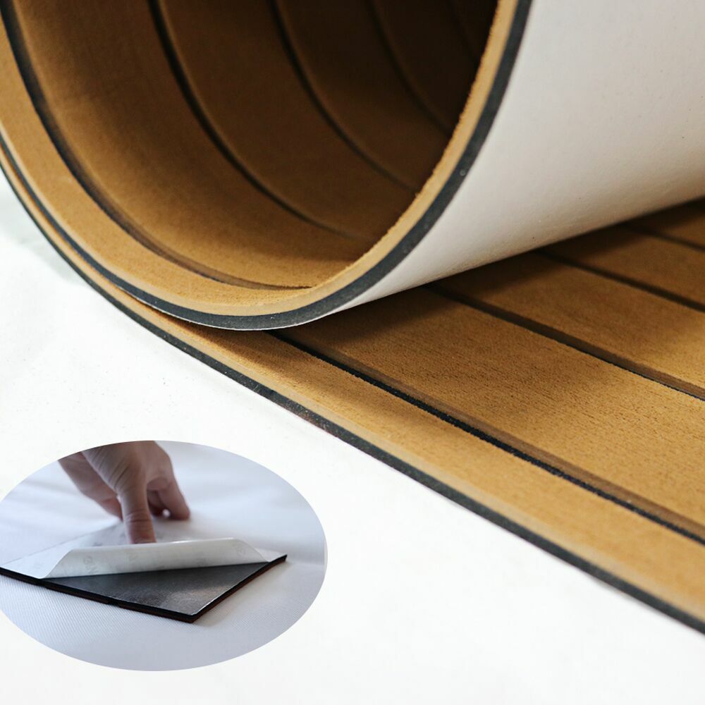 106*35″ Yacht RV Boat Flooring Decking Sheet Pad EVA Foam Faux Teak Marine Mat