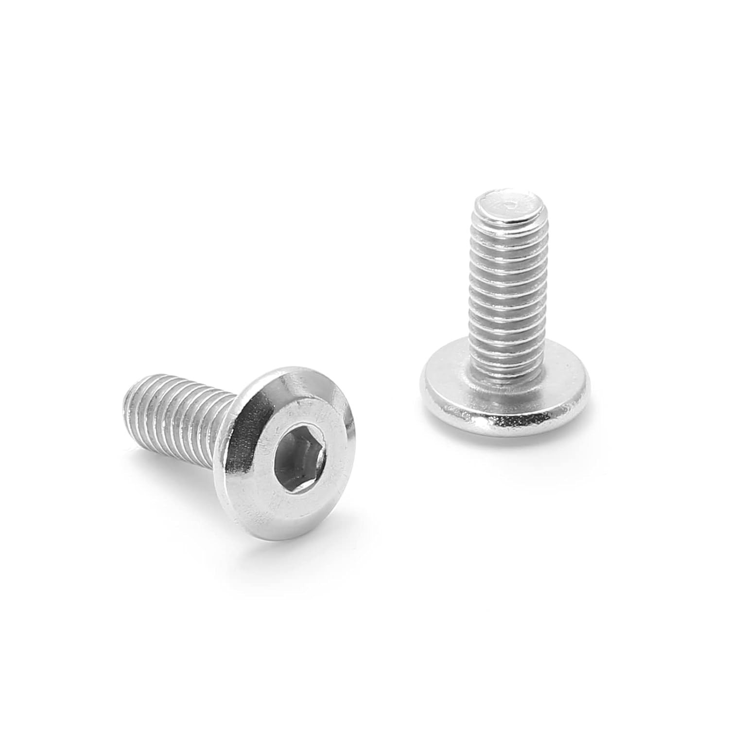 Biaungdo 60 Pcs M6x15mm Stainless Steel Flat Head Hex Socket Cap Bolts Screws Co