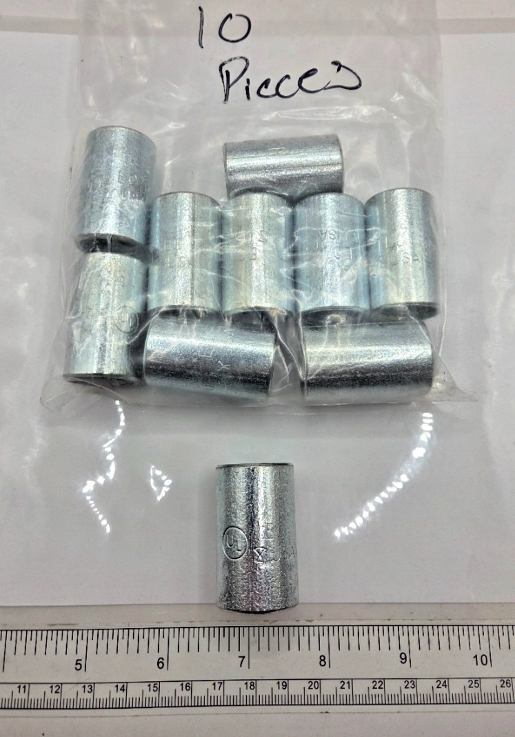 BAG OF 10, EC USA 1/2″ GALVANIZED RIGID COUPLING THREADED STEEL CONDUIT, 0099I