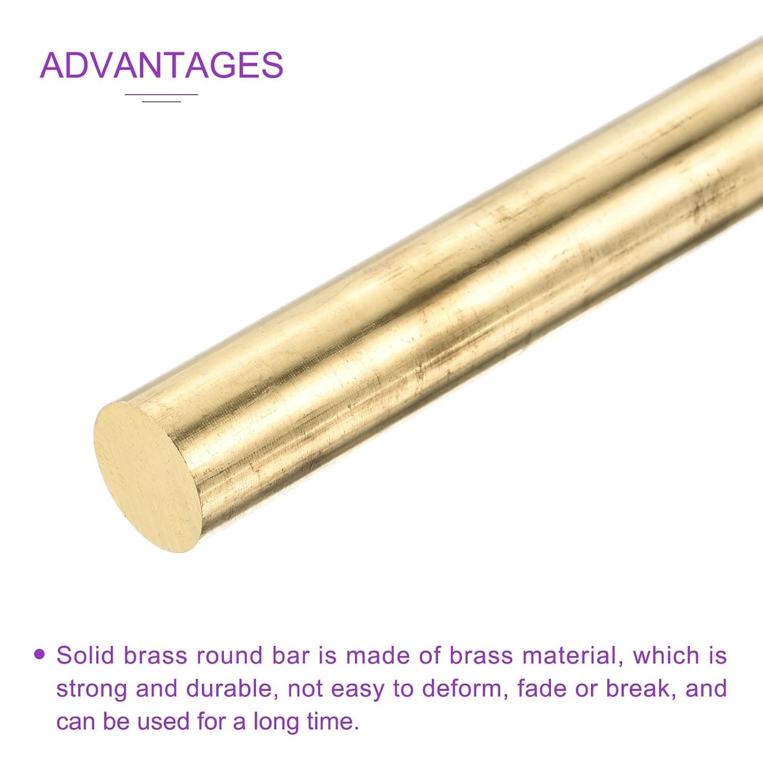 12″ x 5/8″ Brass Rods, Solid Round Brass Rod for DIY Craft Brass Rods Lathe B…