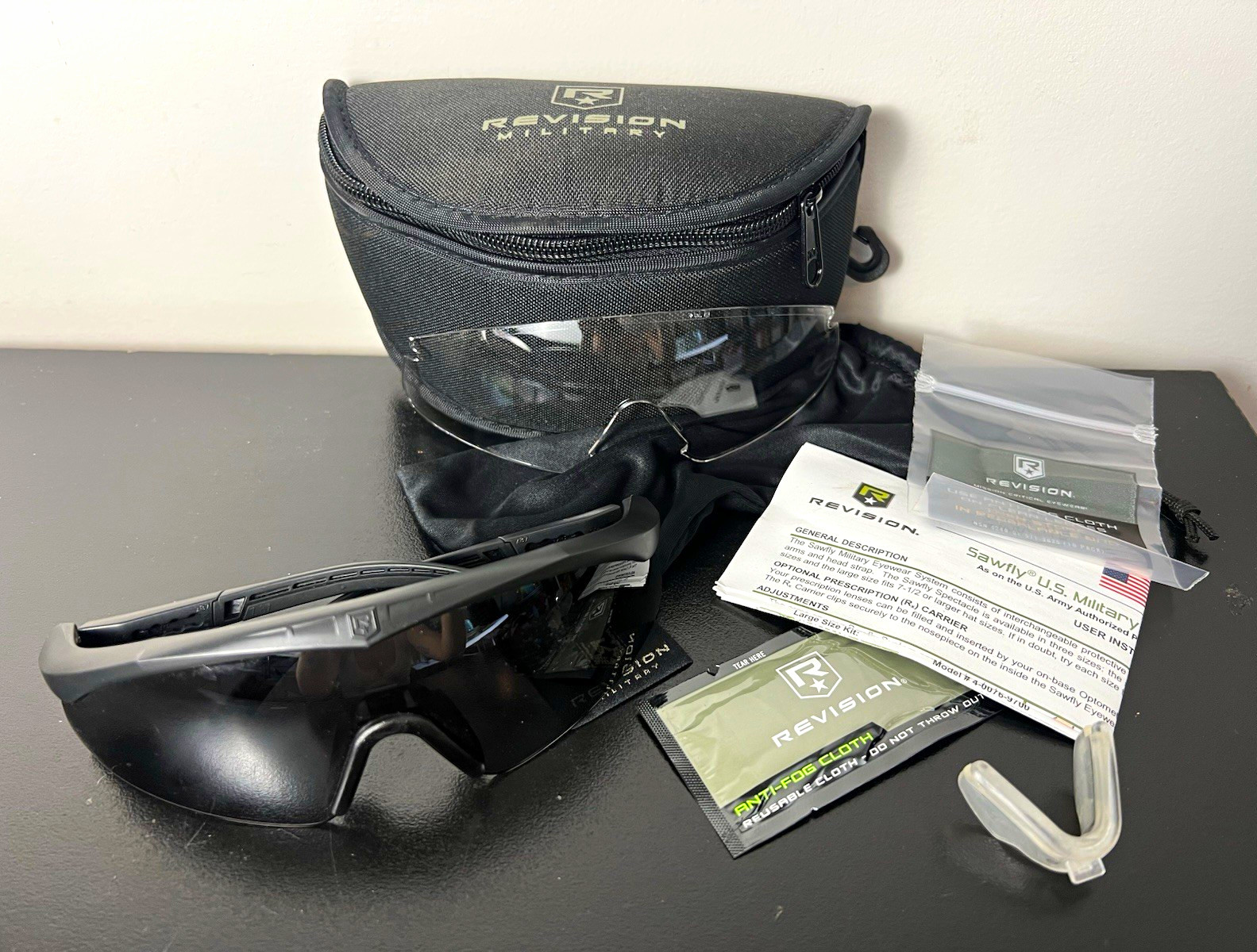 Revision Sawfly U.S. Military Eyewear Deluxe Kit Large Black Clear Smoke Lenses