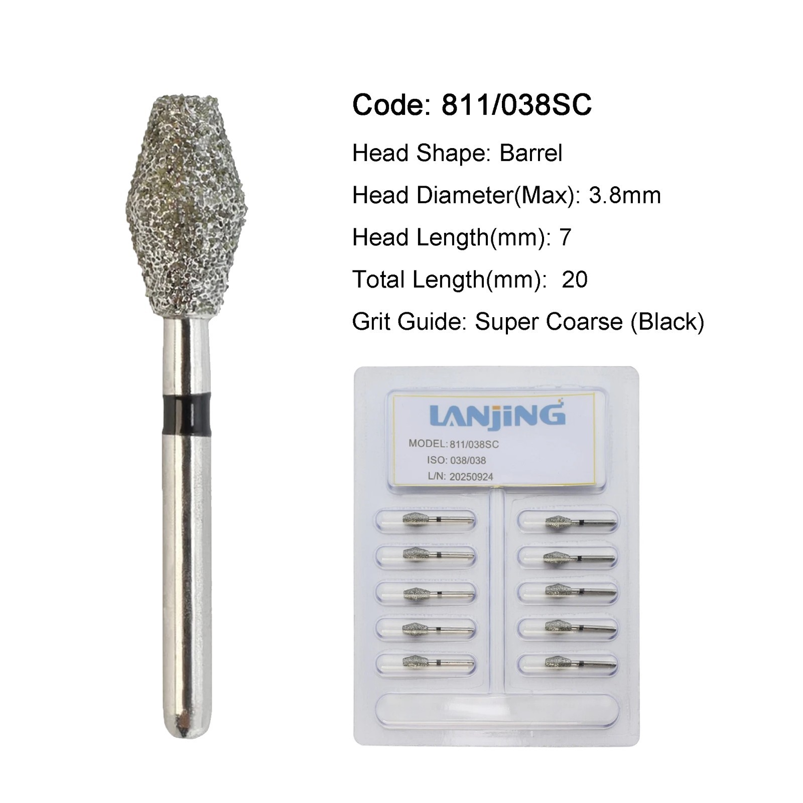 Dental Burs Diamond 330 Pear Egg Football Barrel High Speed FG 830/010 379/023
