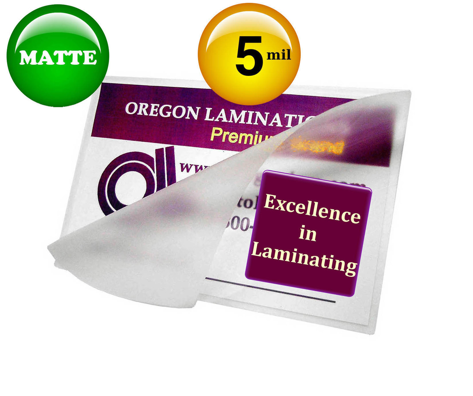 5 Mil MATTE 2-3/8 x 3-5/8 Drivers License size Hot Laminating Pouches (50/pack)