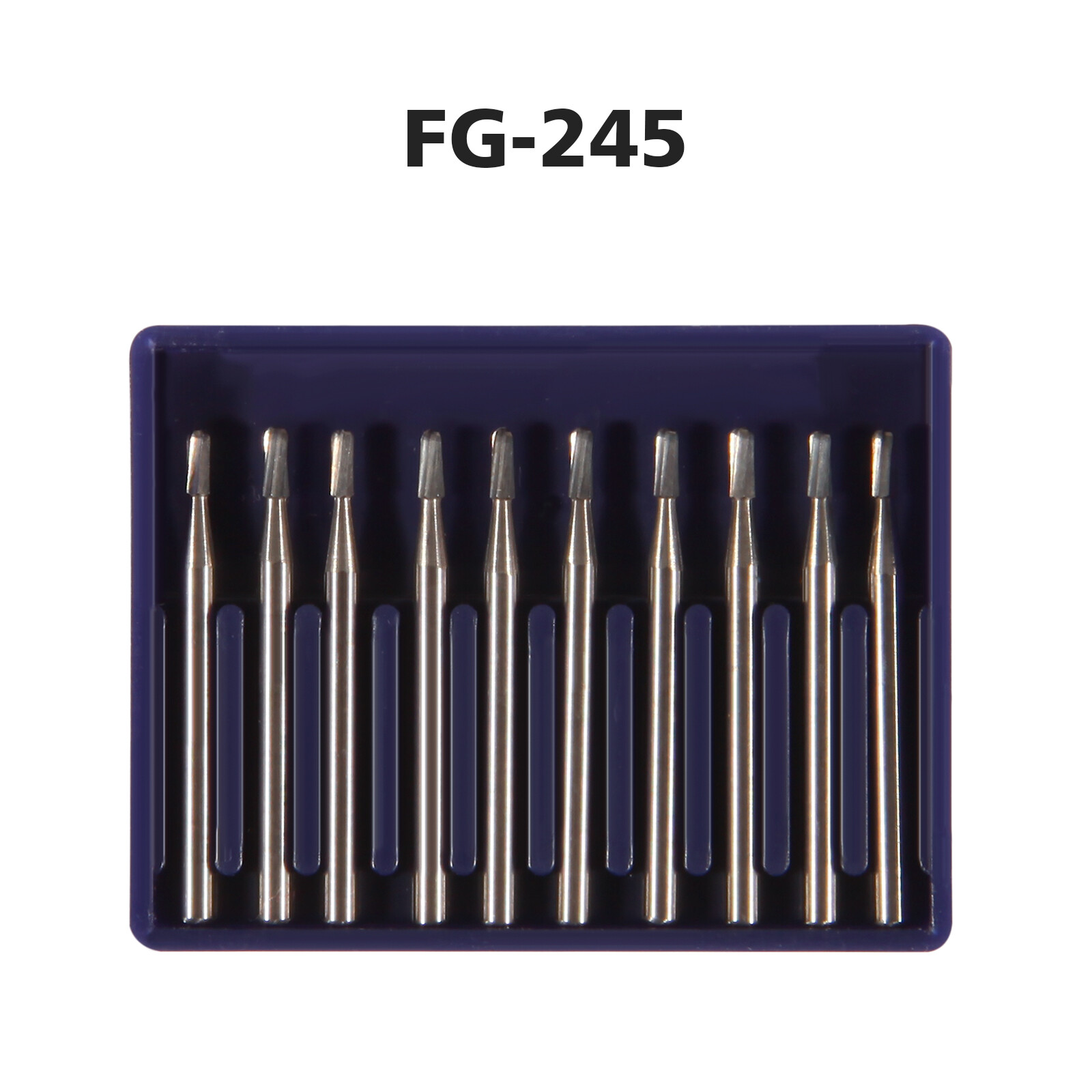 10Pcs Dental Tungsten Carbide Burs Pear-Shaped Tungsten Steel FG 245 Bur Drills