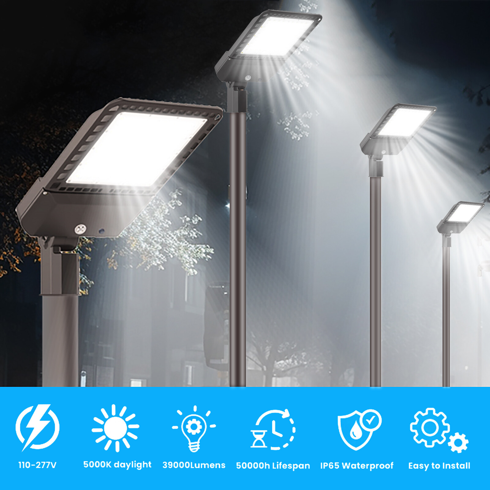 LED Parking Lot Lights 200W – Commercial Street Pole Fixtures Shoebox Area Light