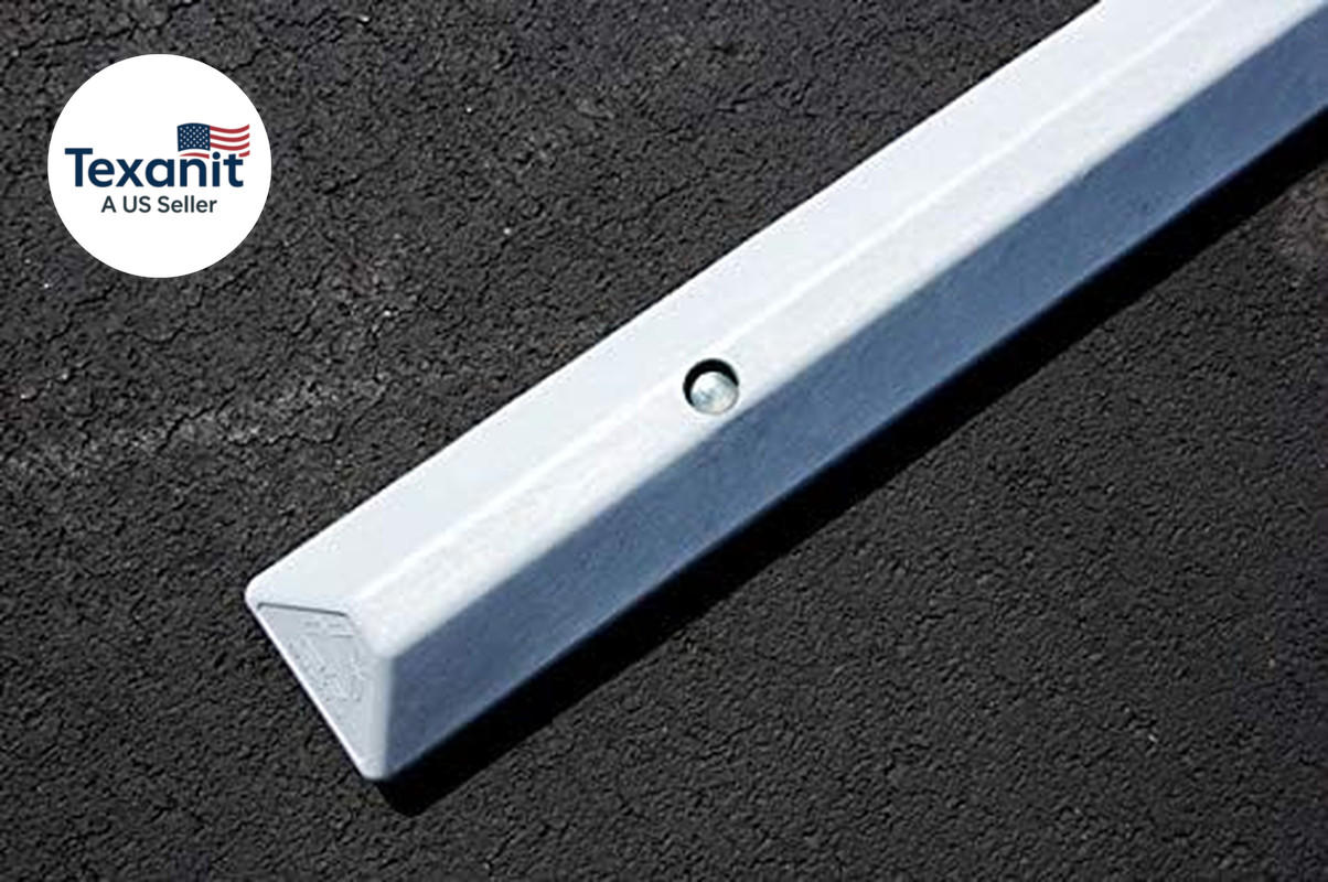 6′ Recycled Plastic Commercial Parking Blocks (Light Gray, 1-Pack)