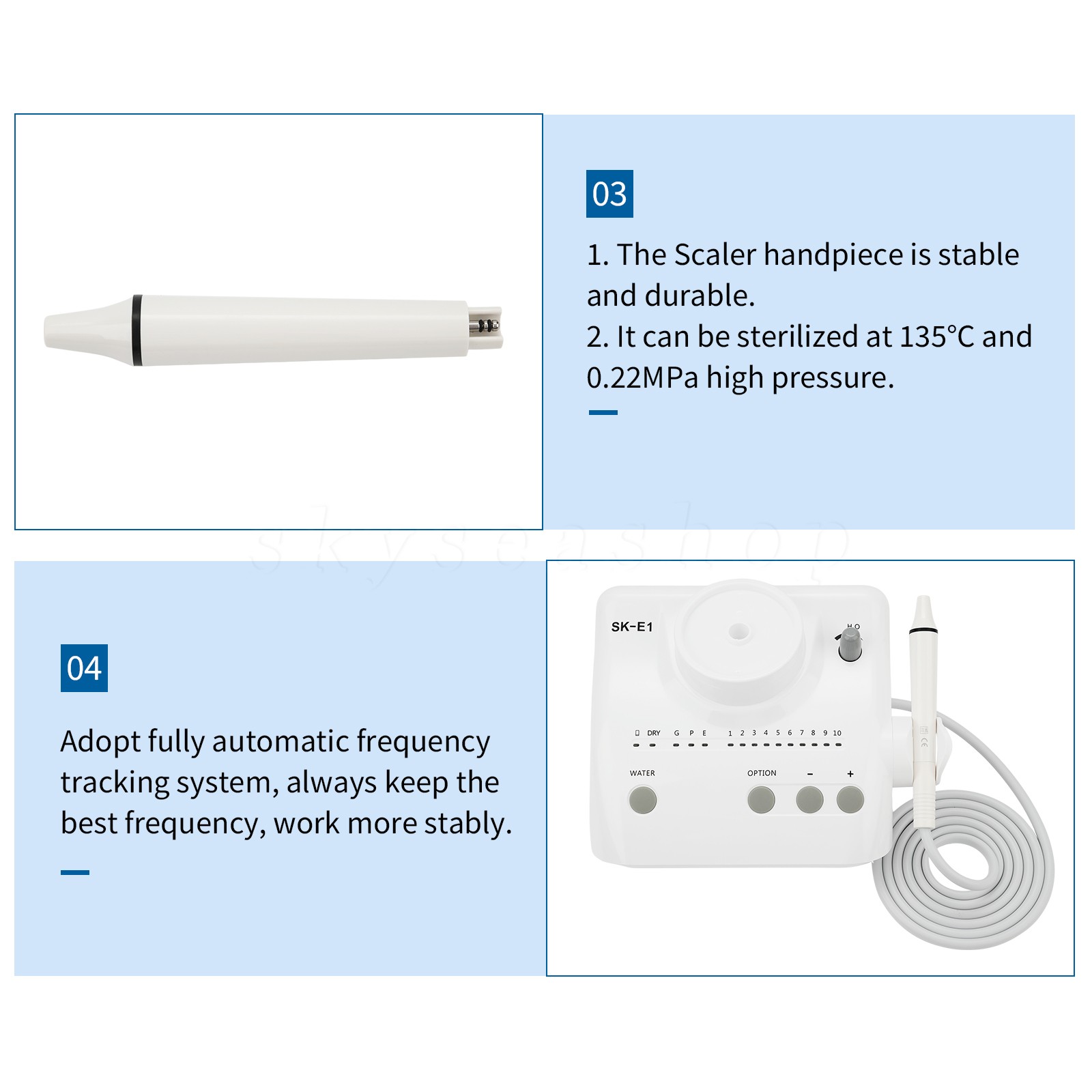 Dental Ultrasonic Scaler 2 Bottles Fits EMS Cavitron SKYSEA & 2*Handpiece HW-3H