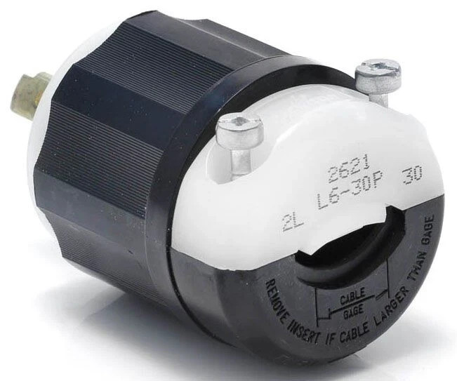 NEW Leviton 2621-CS 250 VAC, 30 A, 0.52 to 0.93″ Cord Locking Plug Free Ship