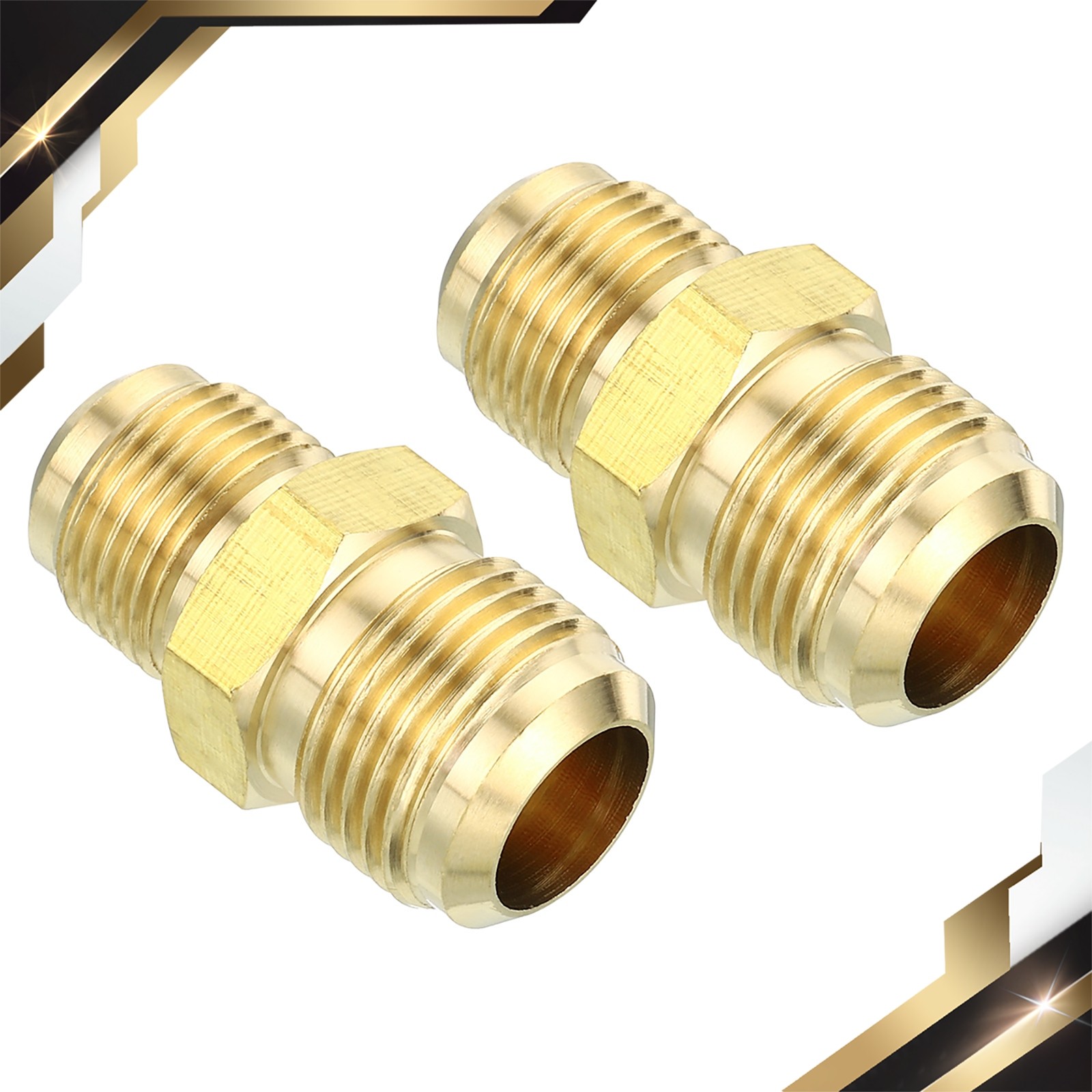 2sets 1/2″ x 5/8″ Brass Tube Fitting Flare Tube Fitting