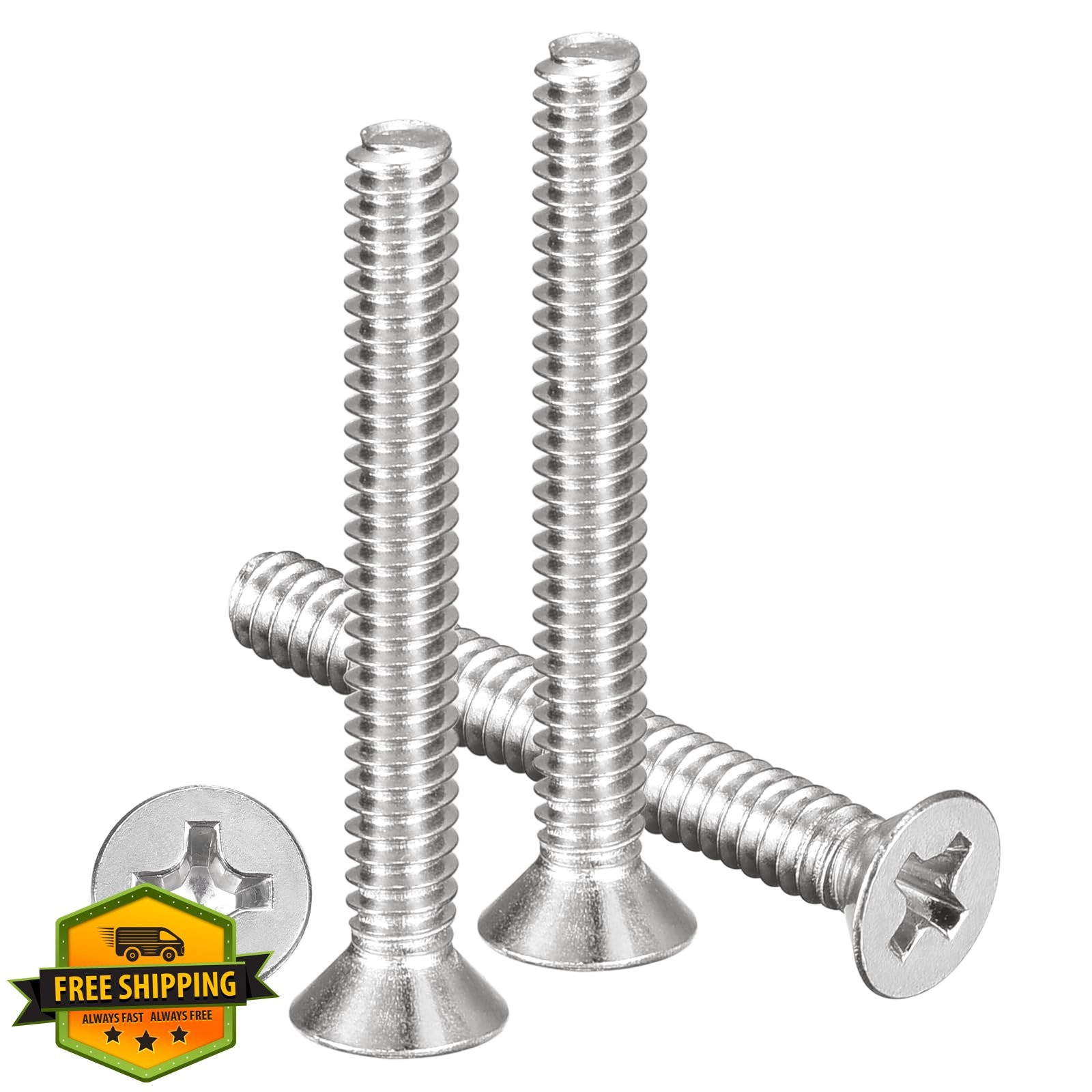 METALLIXITY Stainless Steel Flat Head Machine Screws #4-40×7/8 50 Pcs
