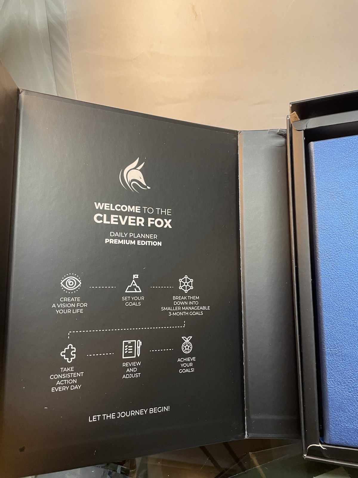 Clever Fox Planner Daily Premium Edition – Luxurious Daily Planner Blue