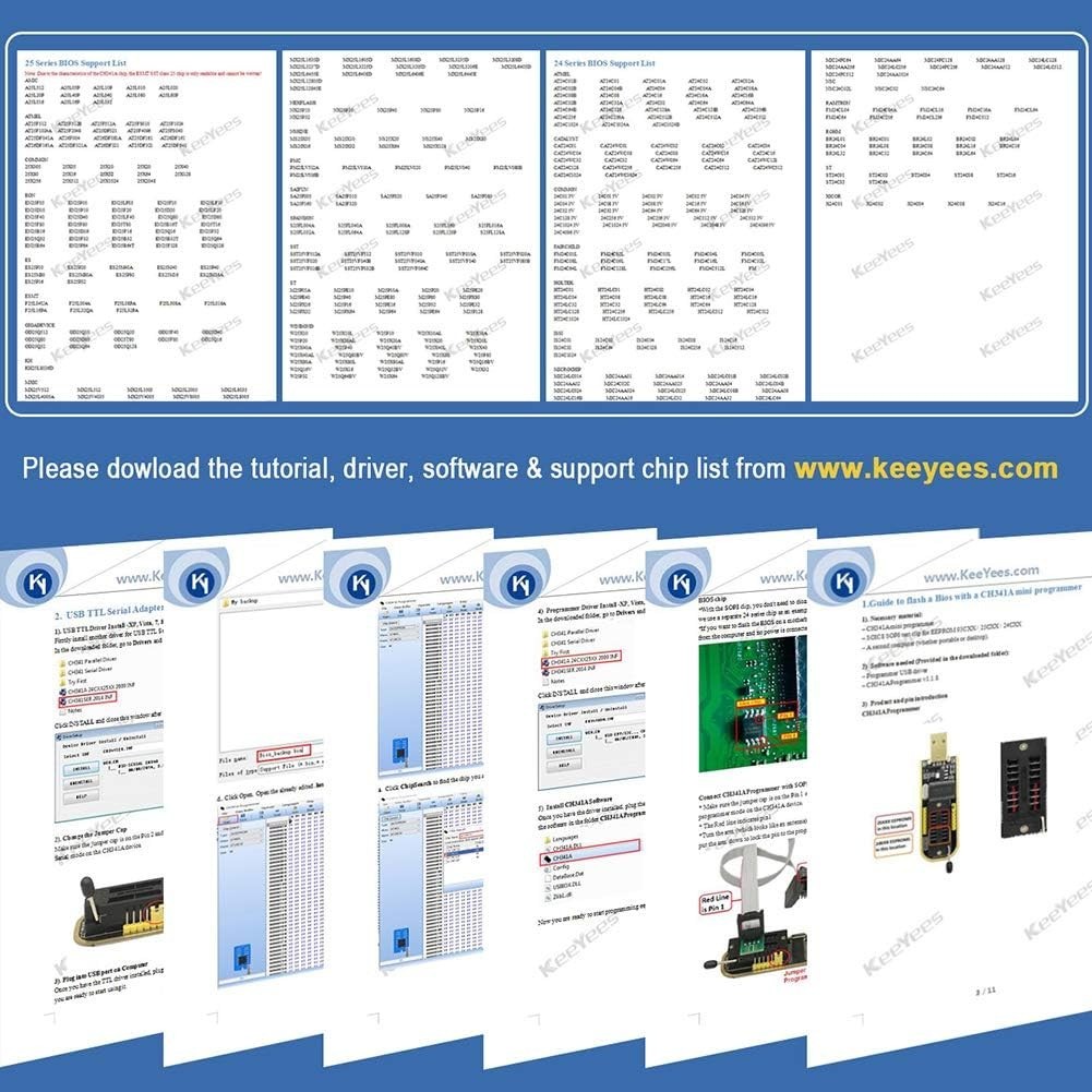 SOIC8 Clip & CH341A USB Programmer for Efficient BIOS Chip Programming