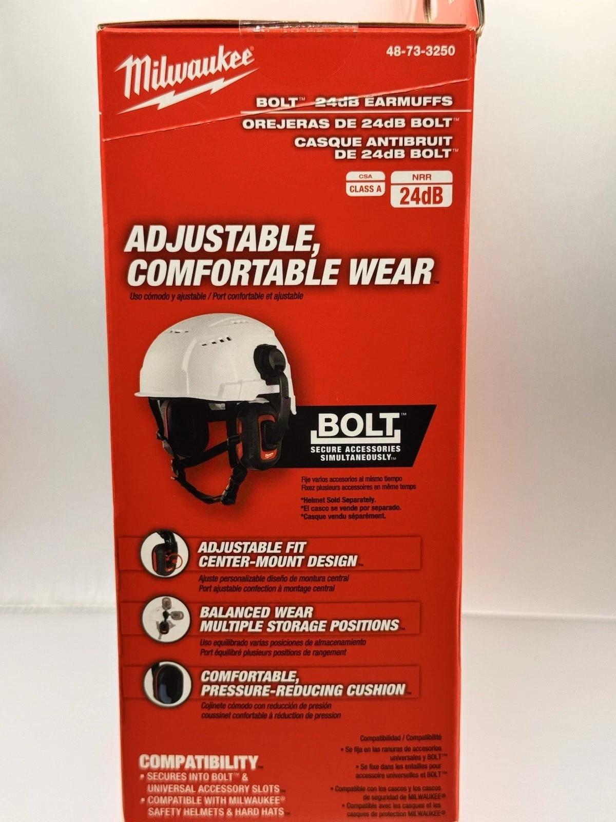 Milwaukee BOLT 24dB Earmuffs Hearing Protection Helmet Mount 48-73-3250