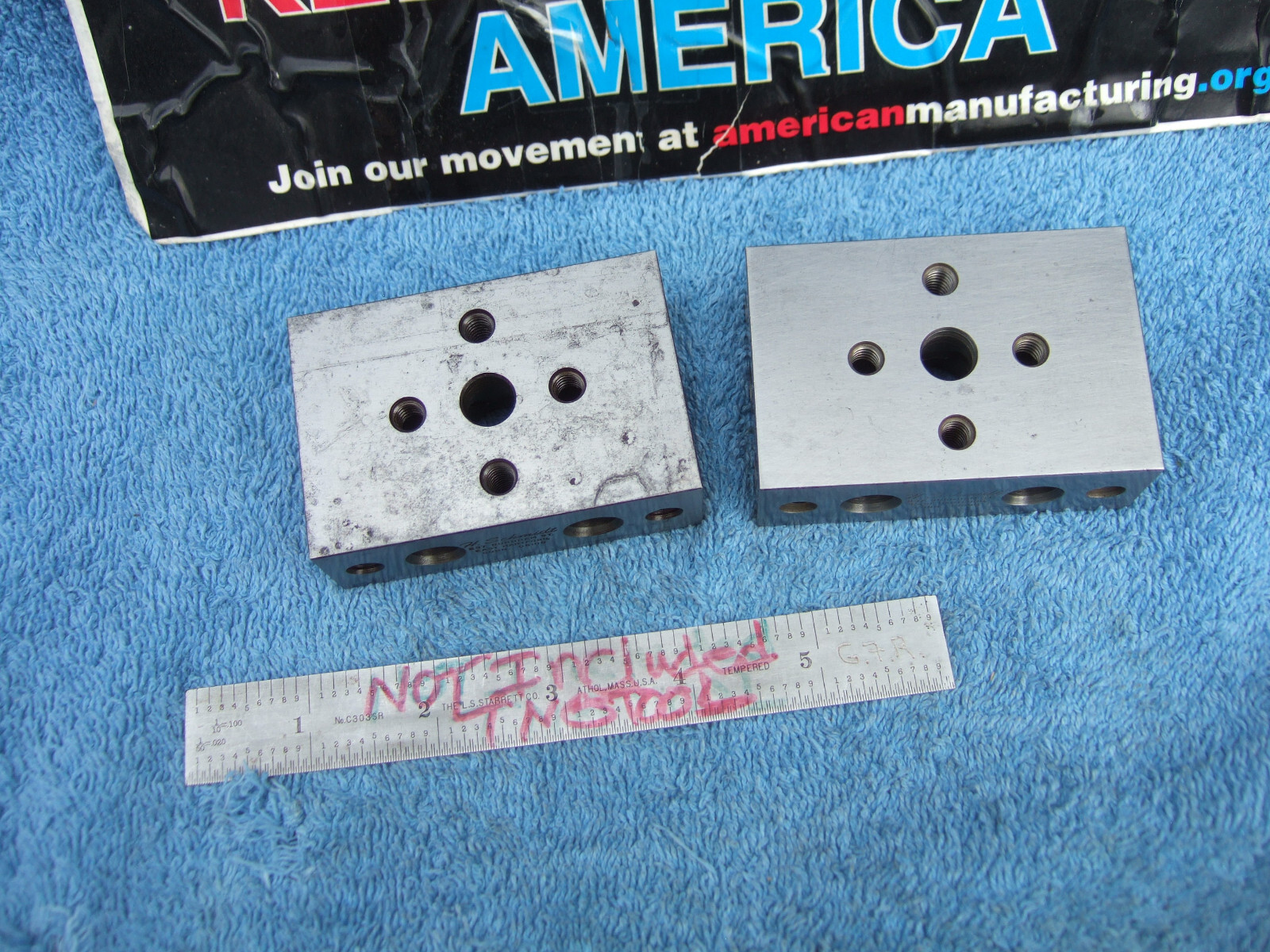 Hermann Schmidt 1-2-3 BLOCKS STAINED USA MADE TOOLMAKER MACHINIST INSPECT GRIND