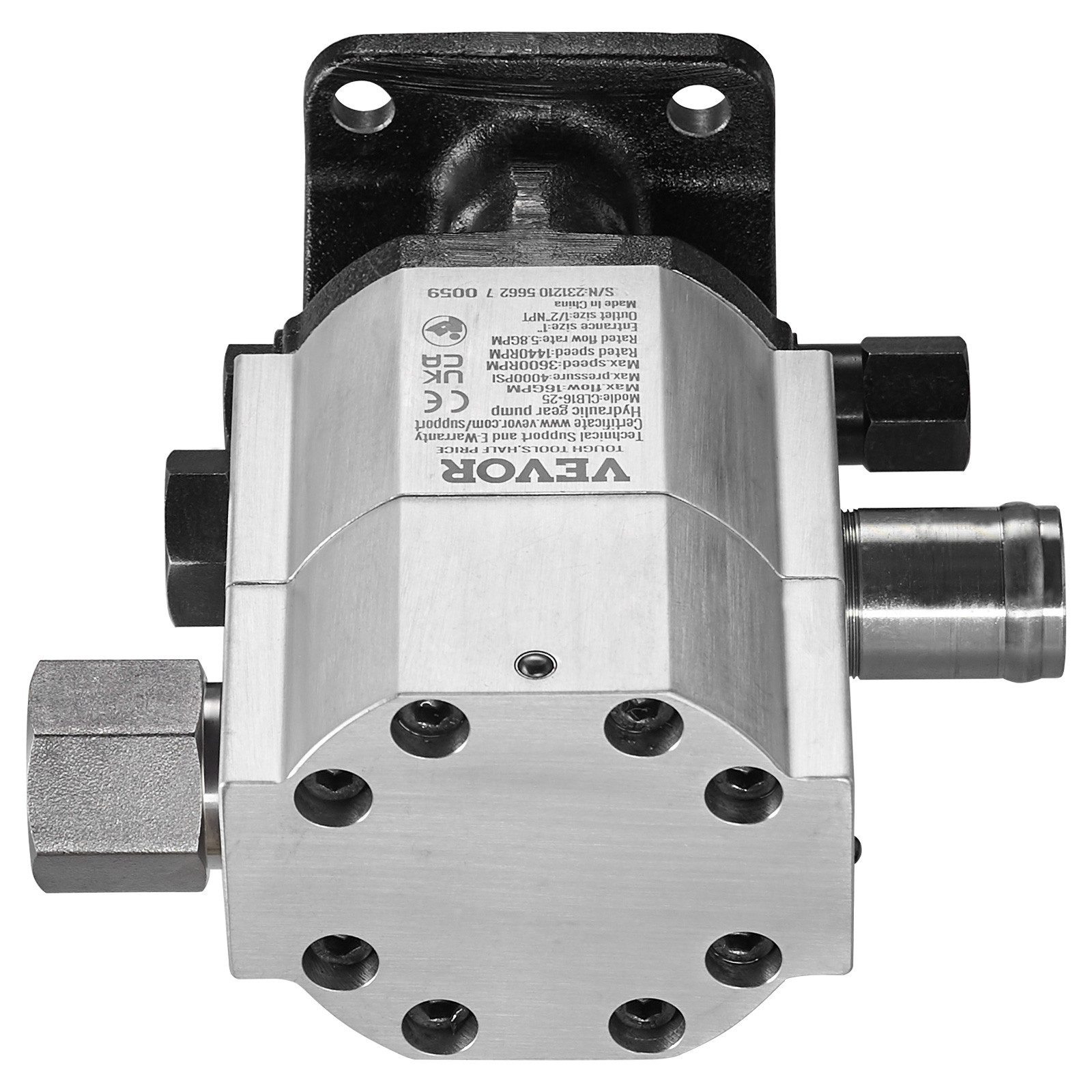 VEVOR Log Splitter Pump 16 GPM 2 Stage HiLo Gear Pump Hydraulic Pump