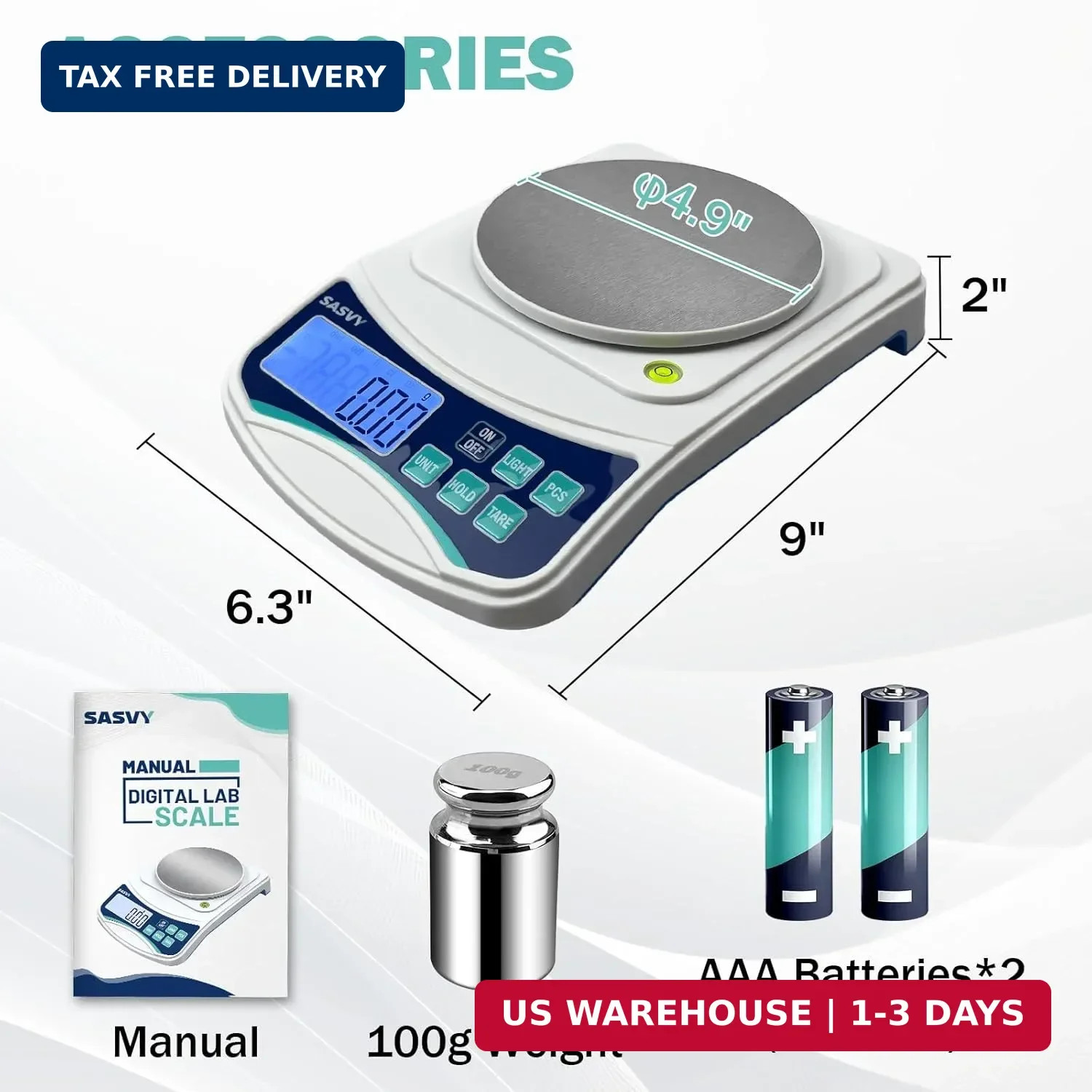 Digital Lab Scale 1000g x 0.01g oz/g/ct/DWT/tl/gn/ozt Precision Electronic Scien