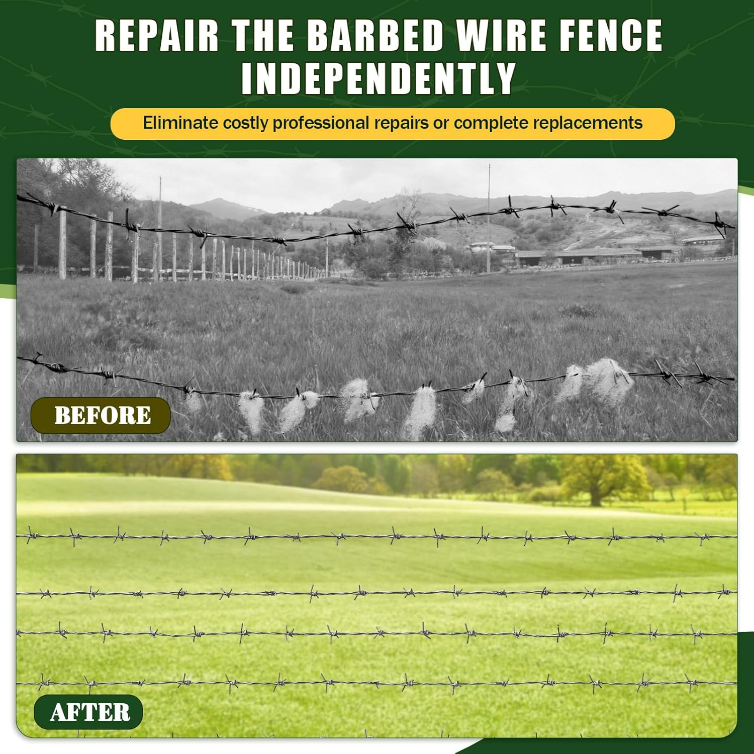Fence Wire Repair Tool, Fence Fixer for Fence Repair, Barbed Wire Fence Stretche