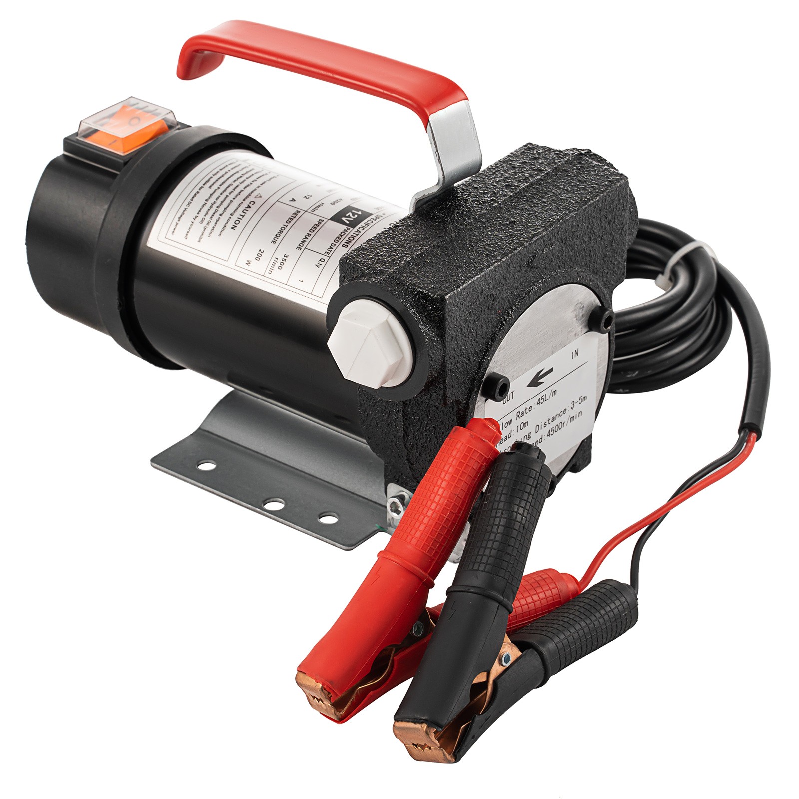 Fuel Transfer Pump Electric Diesel Kerosene Pump 200W 12V DC 10GPM Nozzle Hoses
