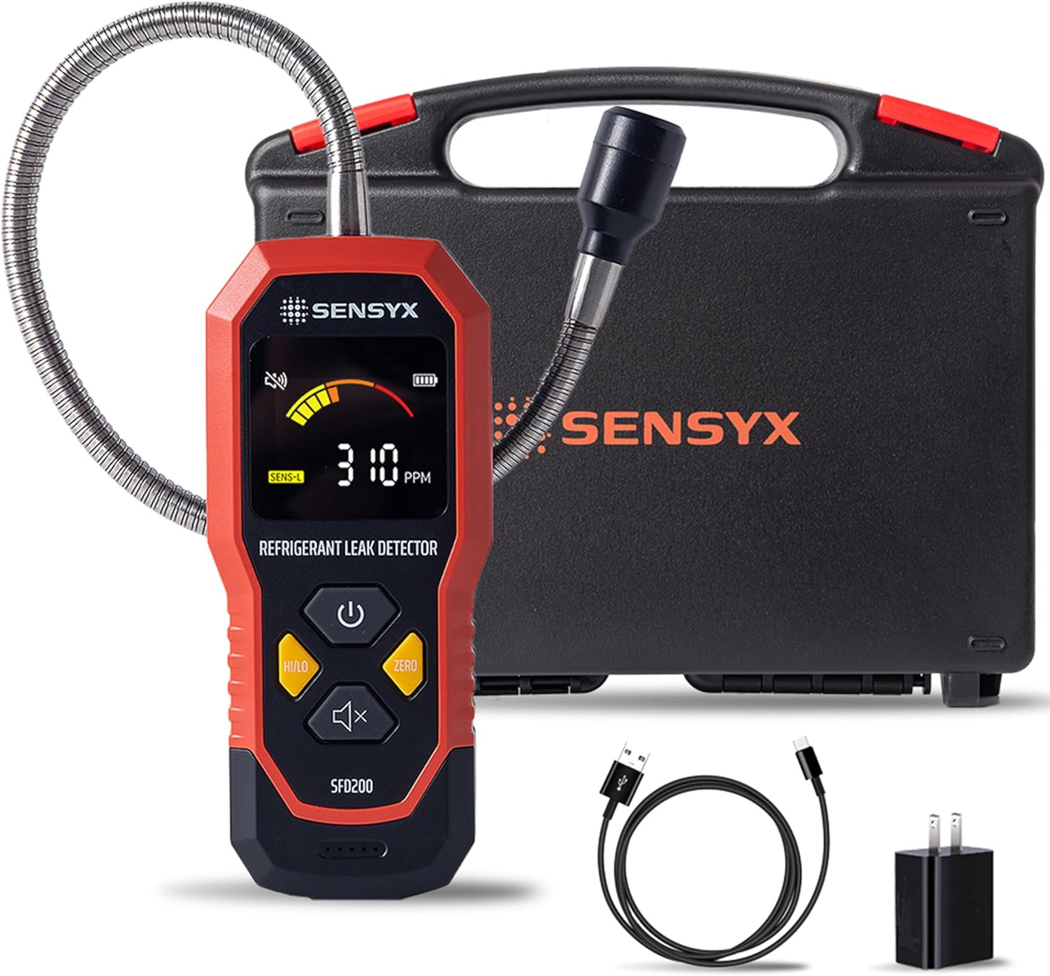 HVAC Refrigerant Leak Detector, Rechargeable Halogen Freon Sniffer | Model SFD20