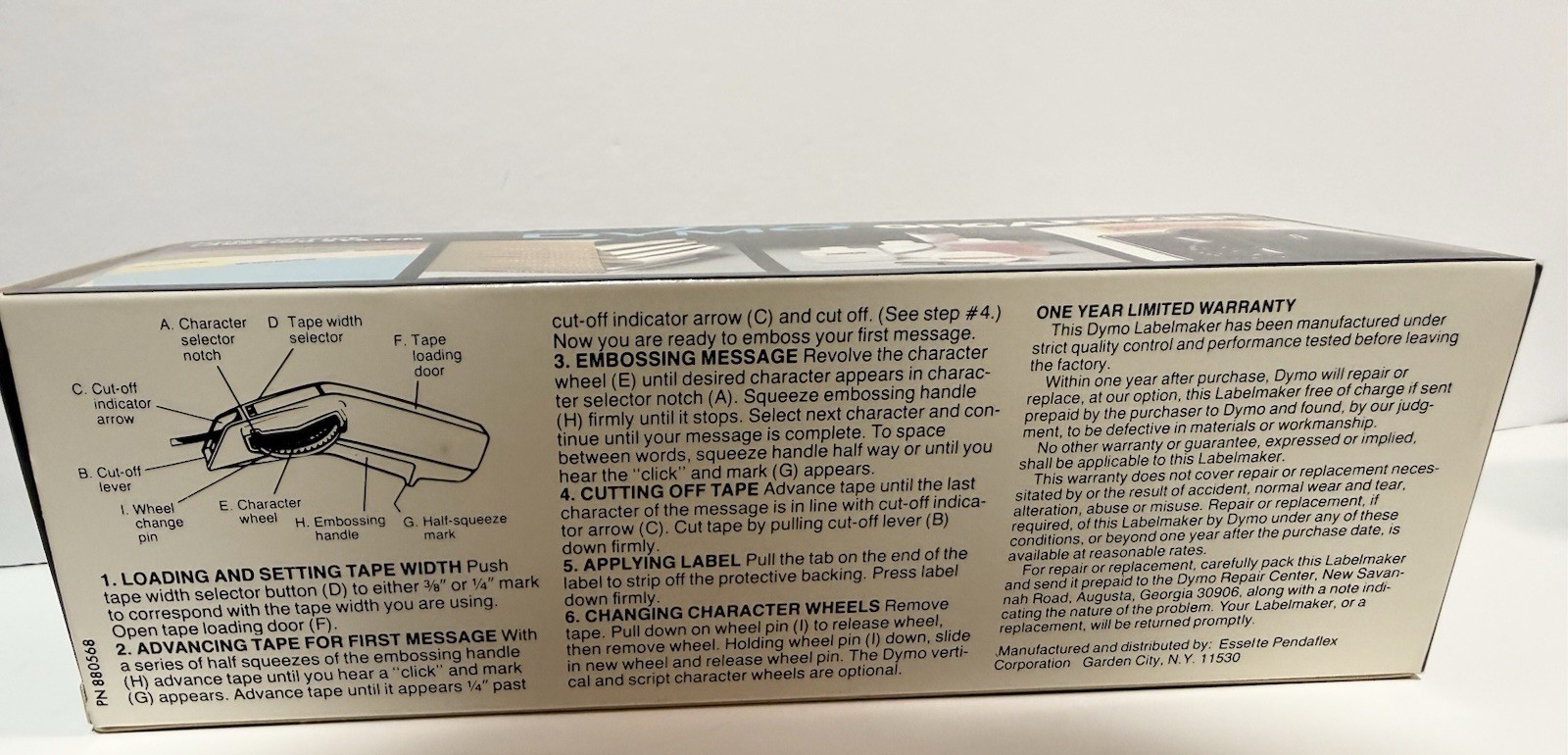 Vintage Dymo Organizer 1610 Embossing Label Maker 1/4 3/8 Tape – w/Box 1996
