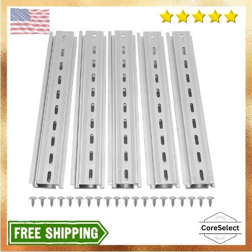 10 Pieces DIN Rail Slotted Aluminum RoHS 8 in. long 35mm 7.5mm 6.67 ft. Total