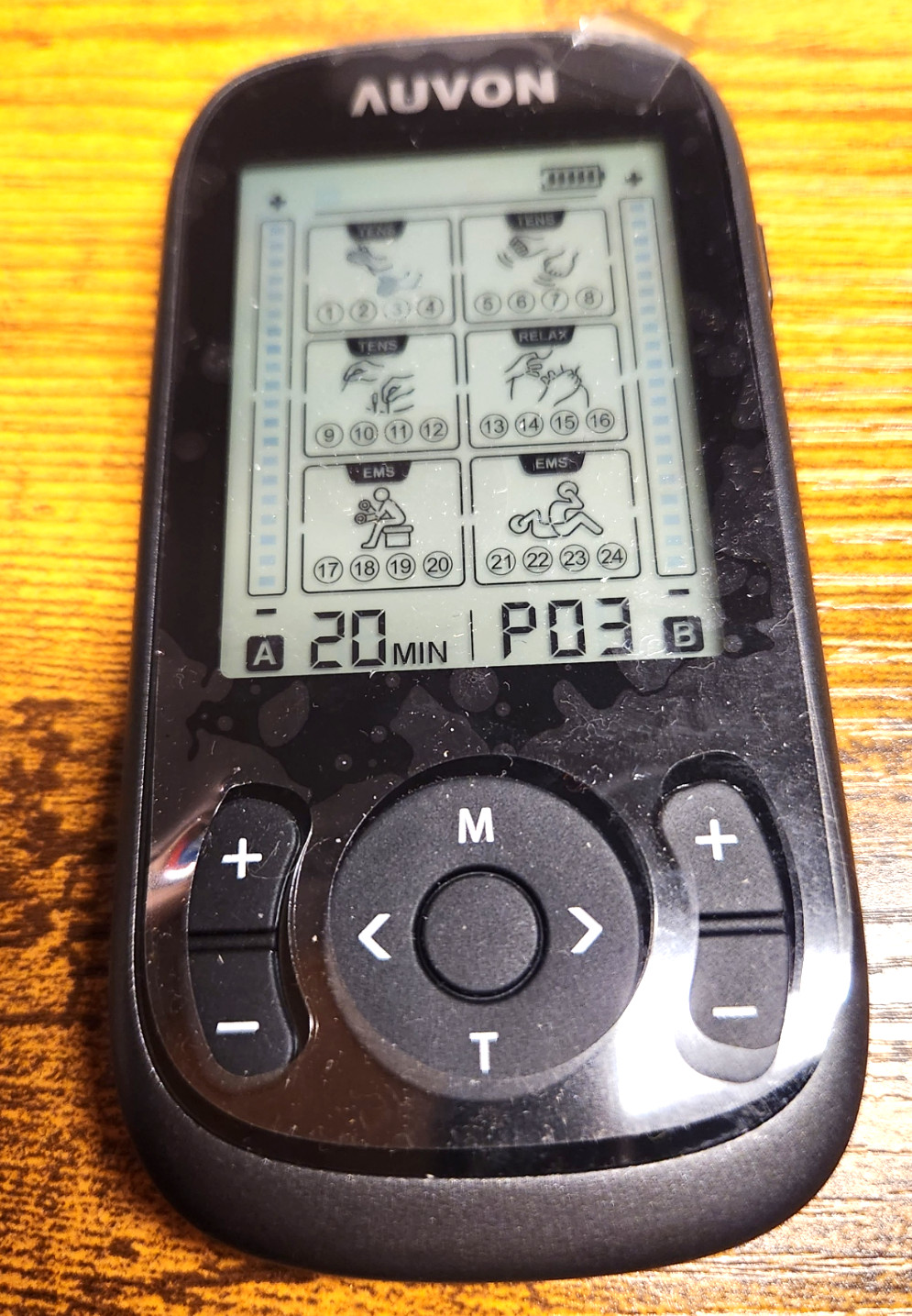 AUVON TENS EMS Unit 24 Modes Dual Channel Muscle Stimulator Tested