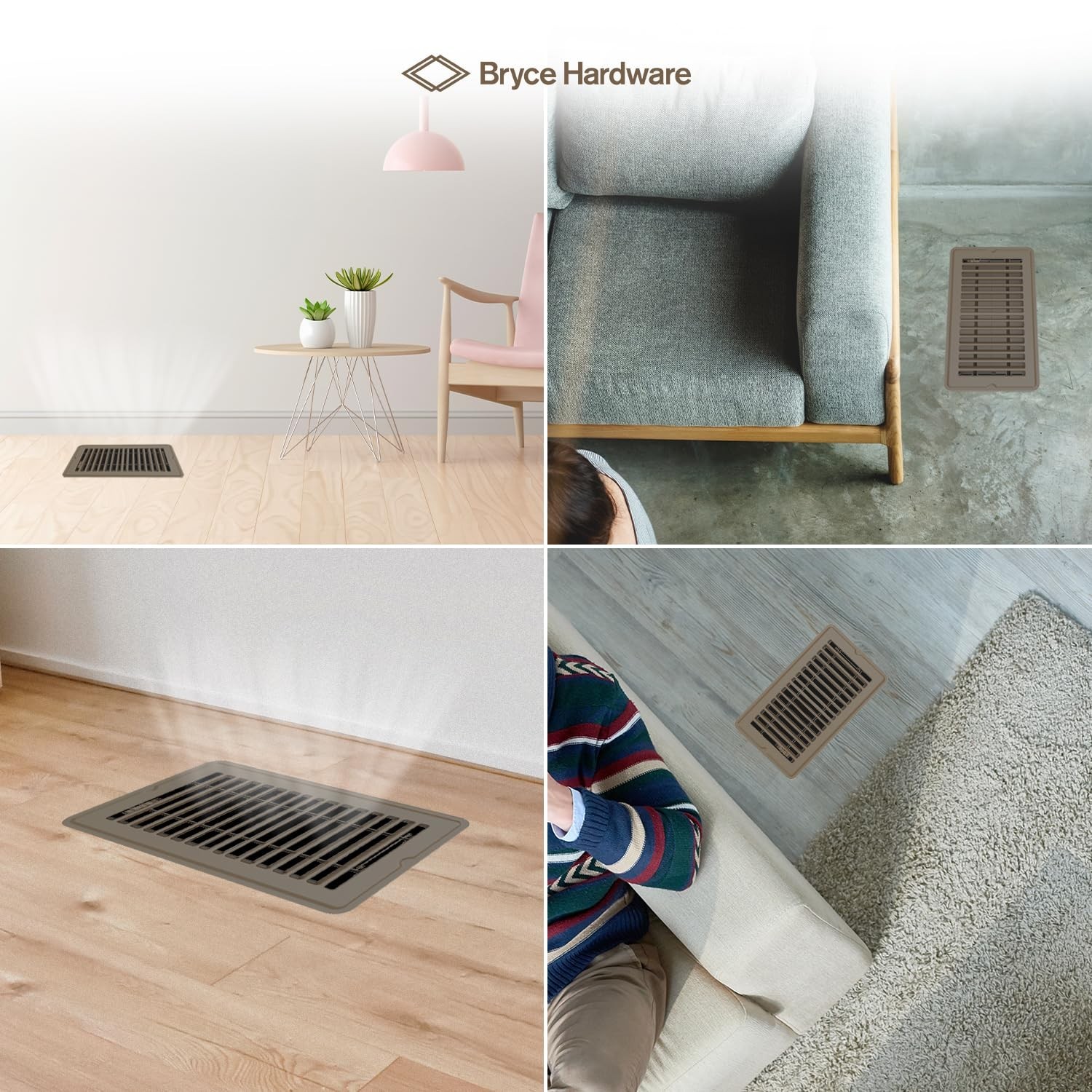 Floor Register 4×8 Inches, Heavy Duty Walkable Steel Floor Vents, Ease Adjust…