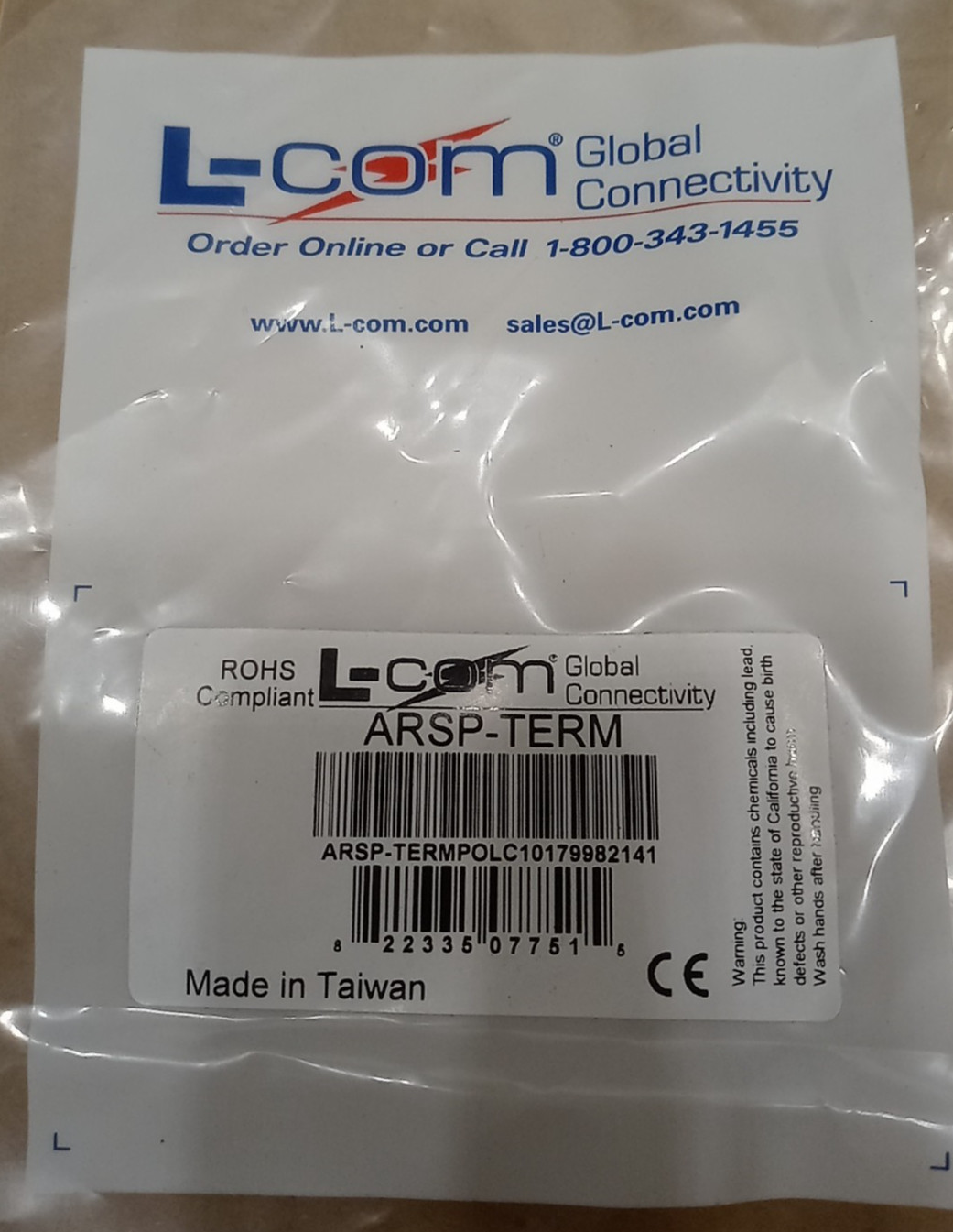1PC L-COM ARSP-TERM 0-6 Ghz RP-SMA Plug Terminator 50 ohm Same As Pictures
