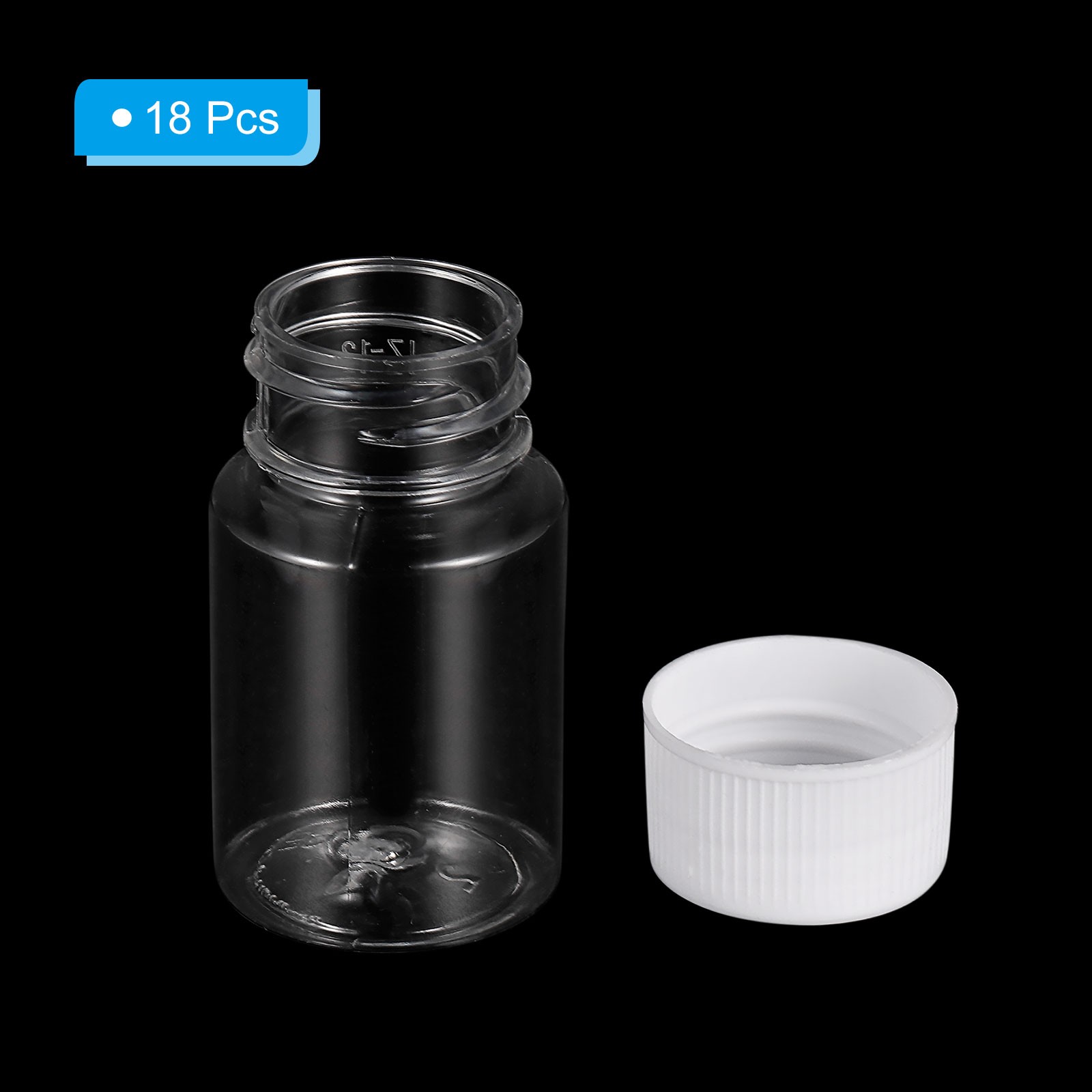 18pcs 80ml 2.7 Oz Wide Mouth Reagent Storage Bottle Plastic Sample Containers