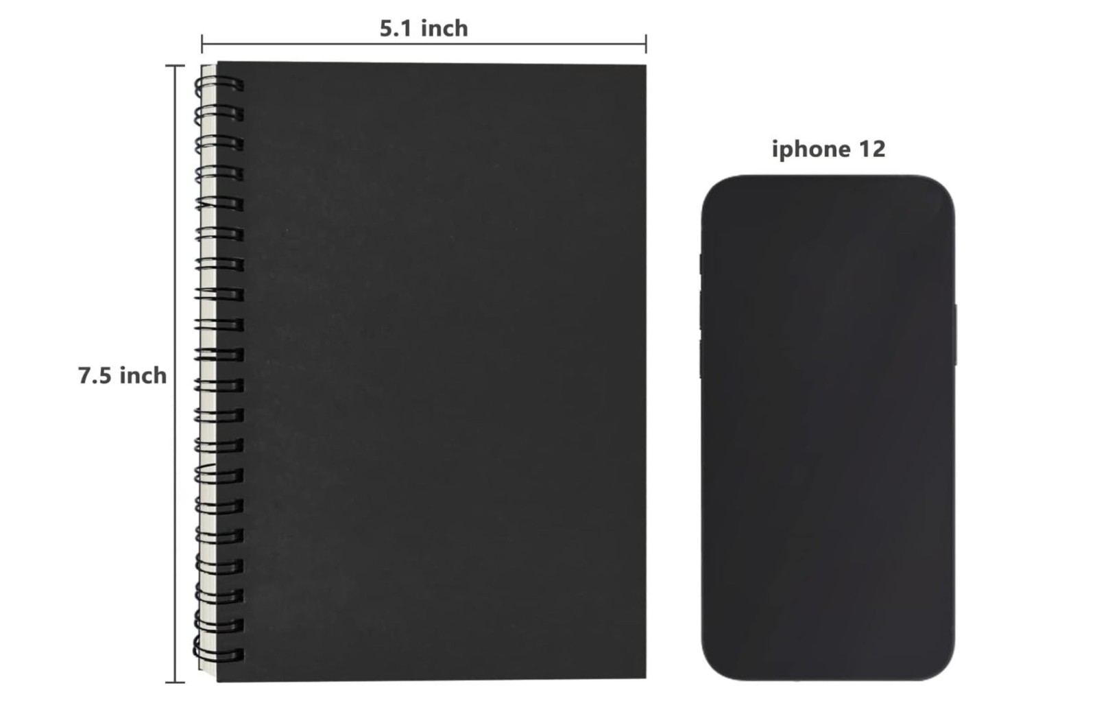 DSTELIN Spiral Notebook 7.5×5.1 Soft Cover 100 Pages Black
