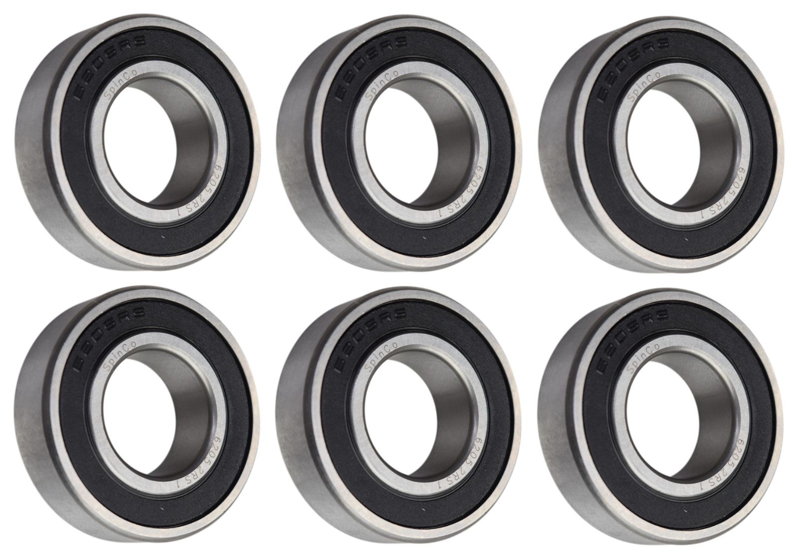 (6 Each) 6205-2RS-1, 6205LLU16, 205PP16 Sealed Radial Ball Bearing 1″X52X15