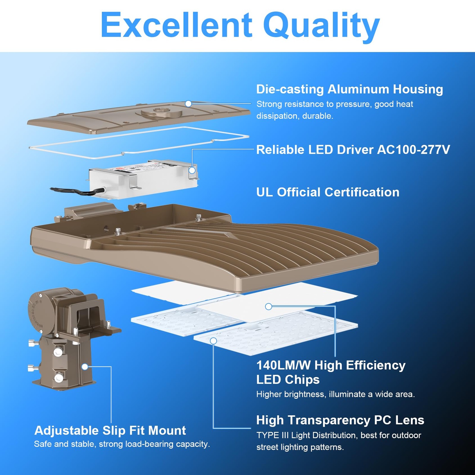 400W LED Parking Lot Light 56000 Lumen,Flood Light Outdoor Street Stadium Light