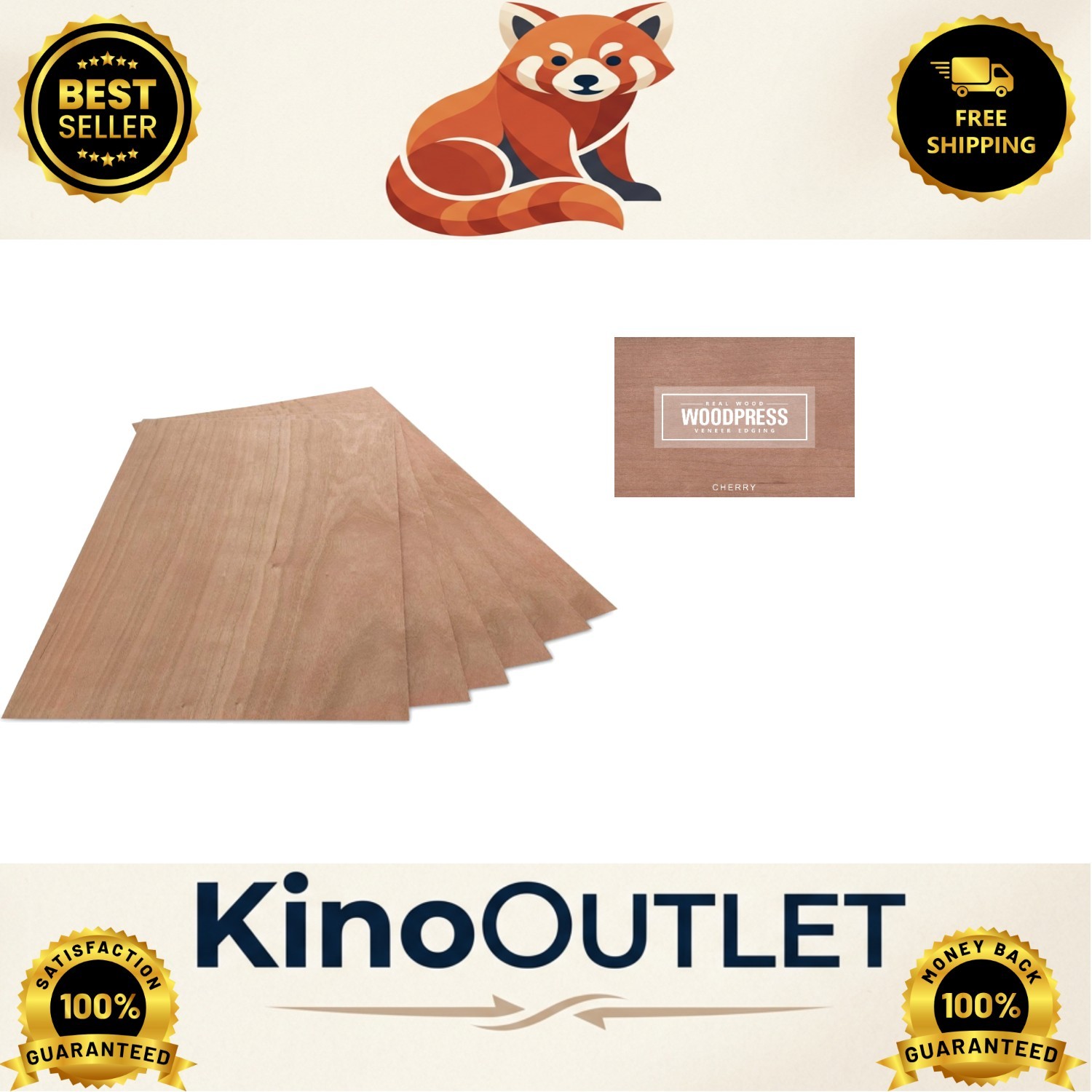 Versatile Cherry Wood Veneer Sheets – 6 Pack, Ideal for DIY and School Projects
