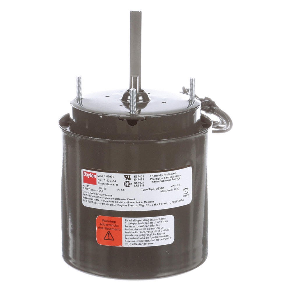 DAYTON 71632454M Motor,1/20 HP,1550 rpm,3.3,115V 3M290