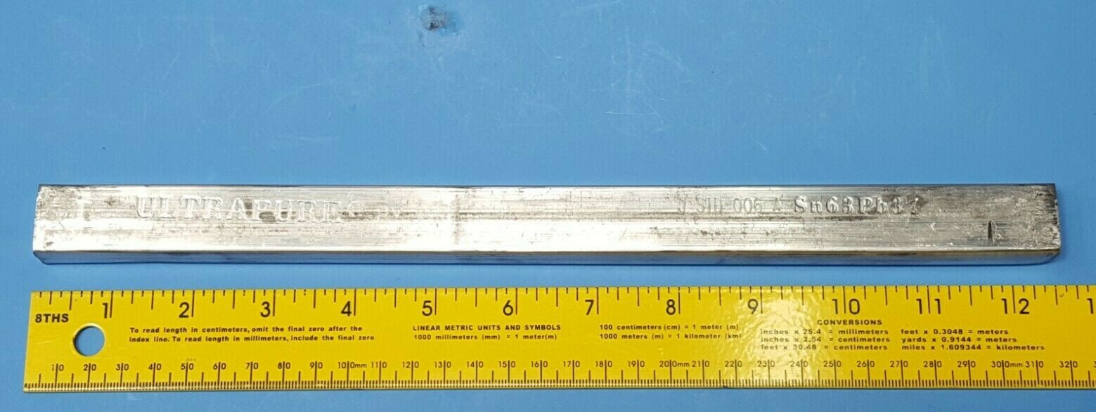 Solder Bar,44-6337-0050, SN63PB37, KESTER, Sn63 Pb37, ULTRA PURE, 1 2/3 lb