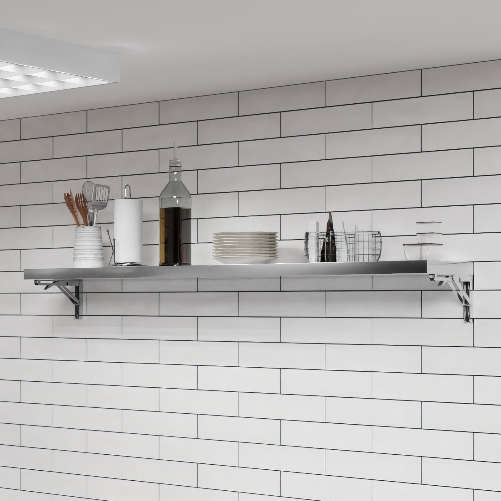 12 in. x 60 in. Stainless Steel Folding Wall Shelf