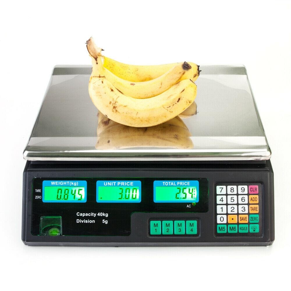 88LB Digital Weight Scale Price Computing Food Produce Deli Backlit LCD Display